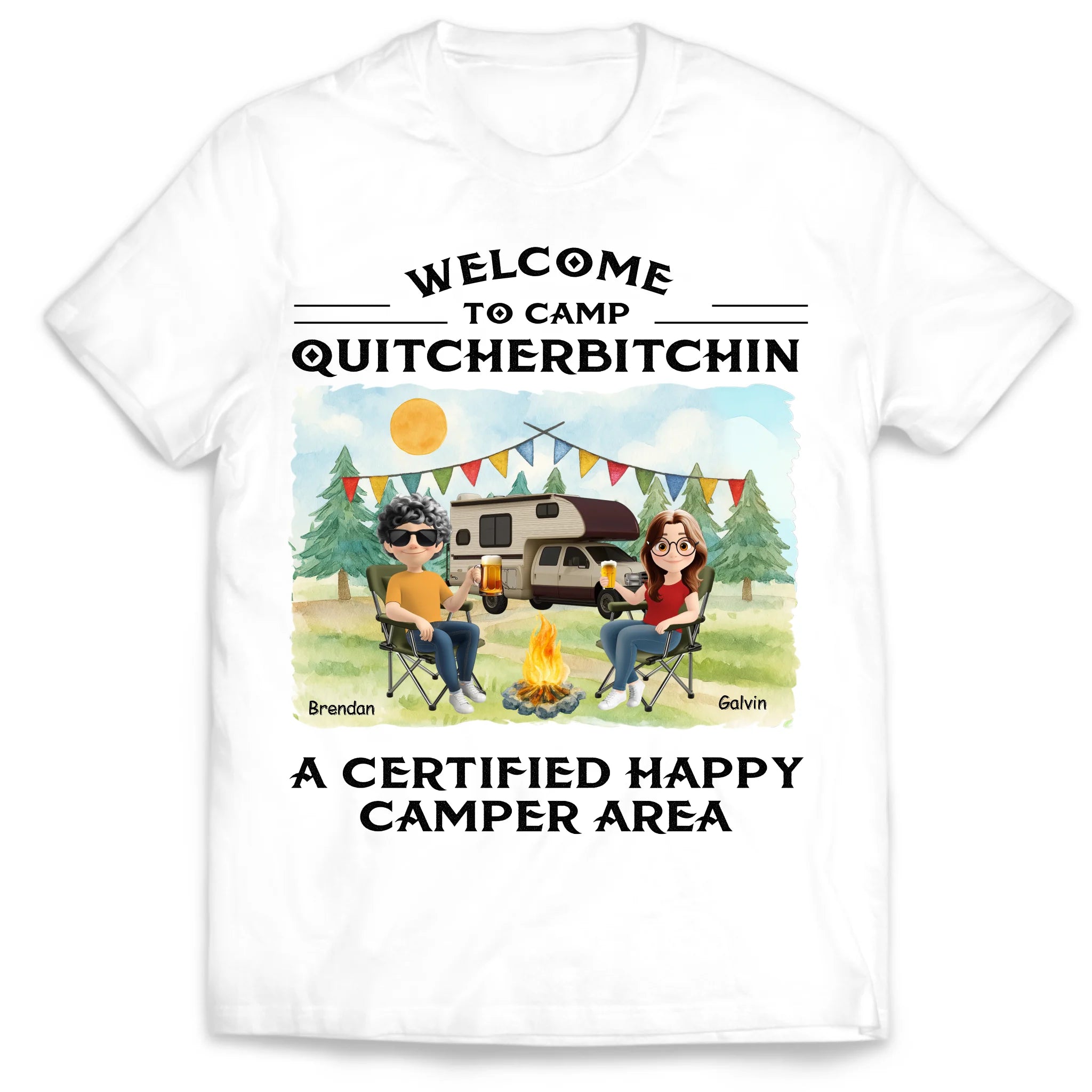 A Certified Happy Camping Area - Personalized T-Shirt, Gift For Camping Lovers