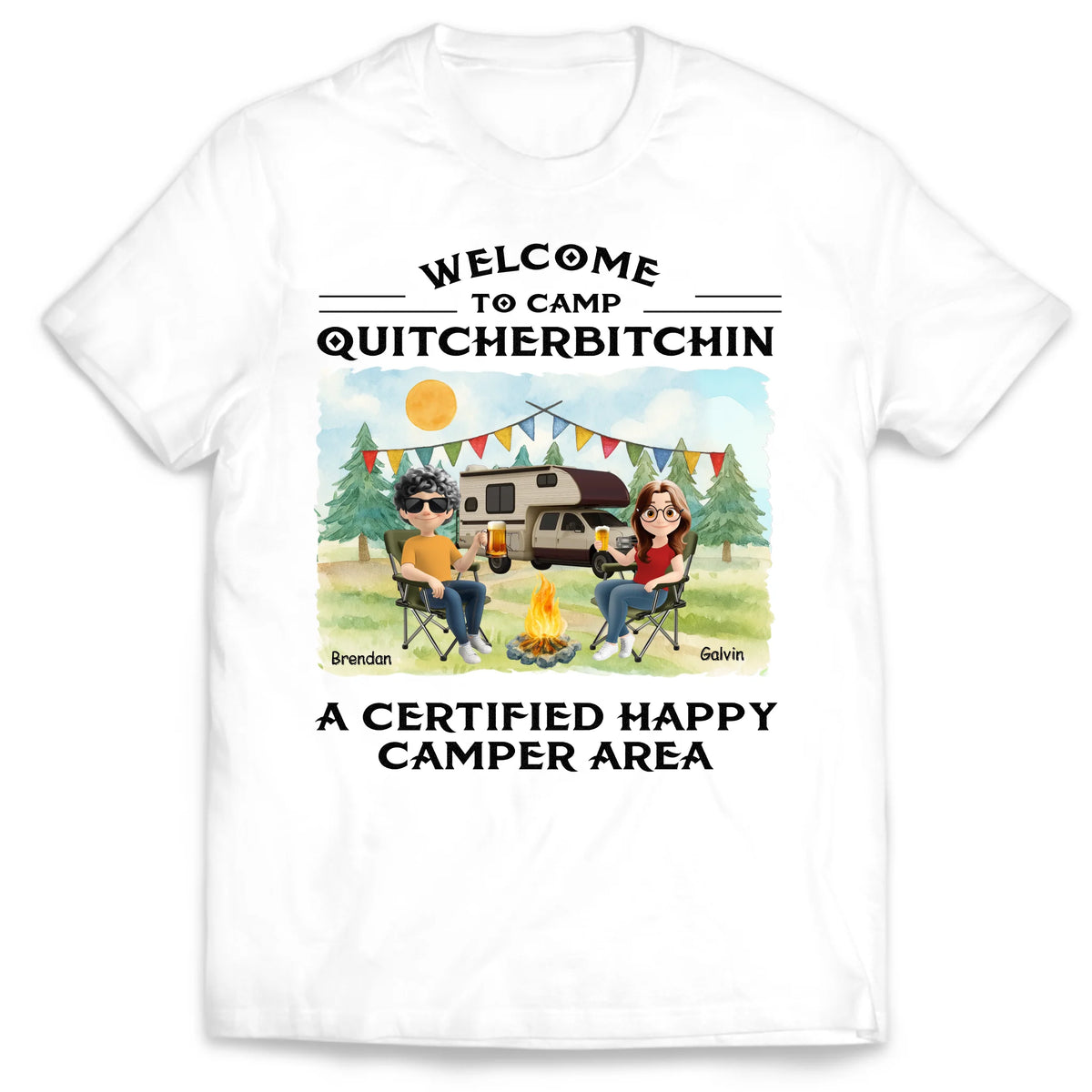 A Certified Happy Camping Area - Personalized T-Shirt, Gift For Camping Lovers