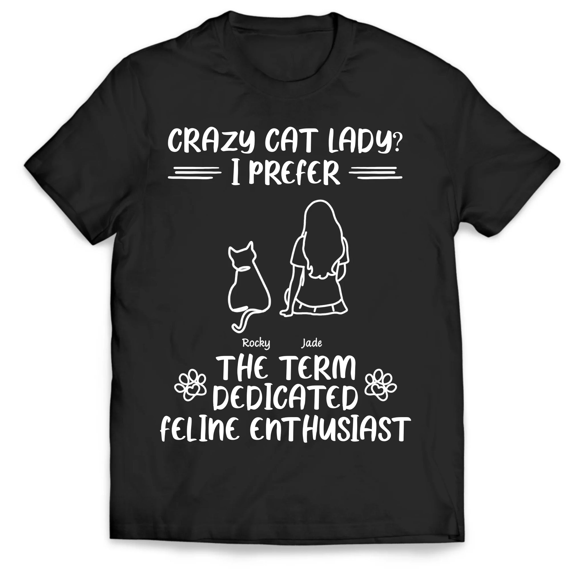 Crazy Cat Lady - Personalized T-Shirt, Gift for Cat Lovers, Cat Mom Gift