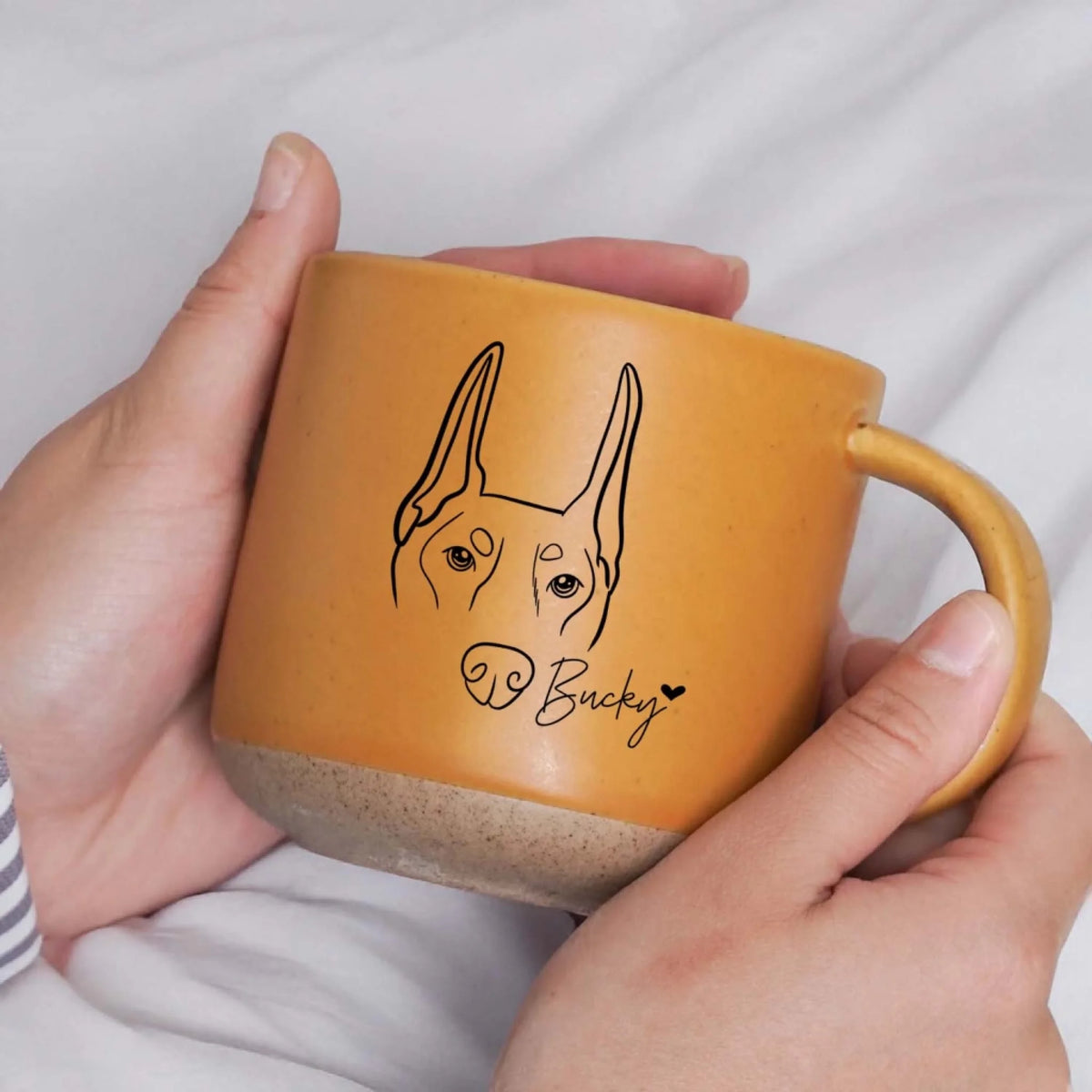 Dog's Face Drawing - Personalized Pottery Mug, Customized From Photo, Unique Gift For Dog Lover