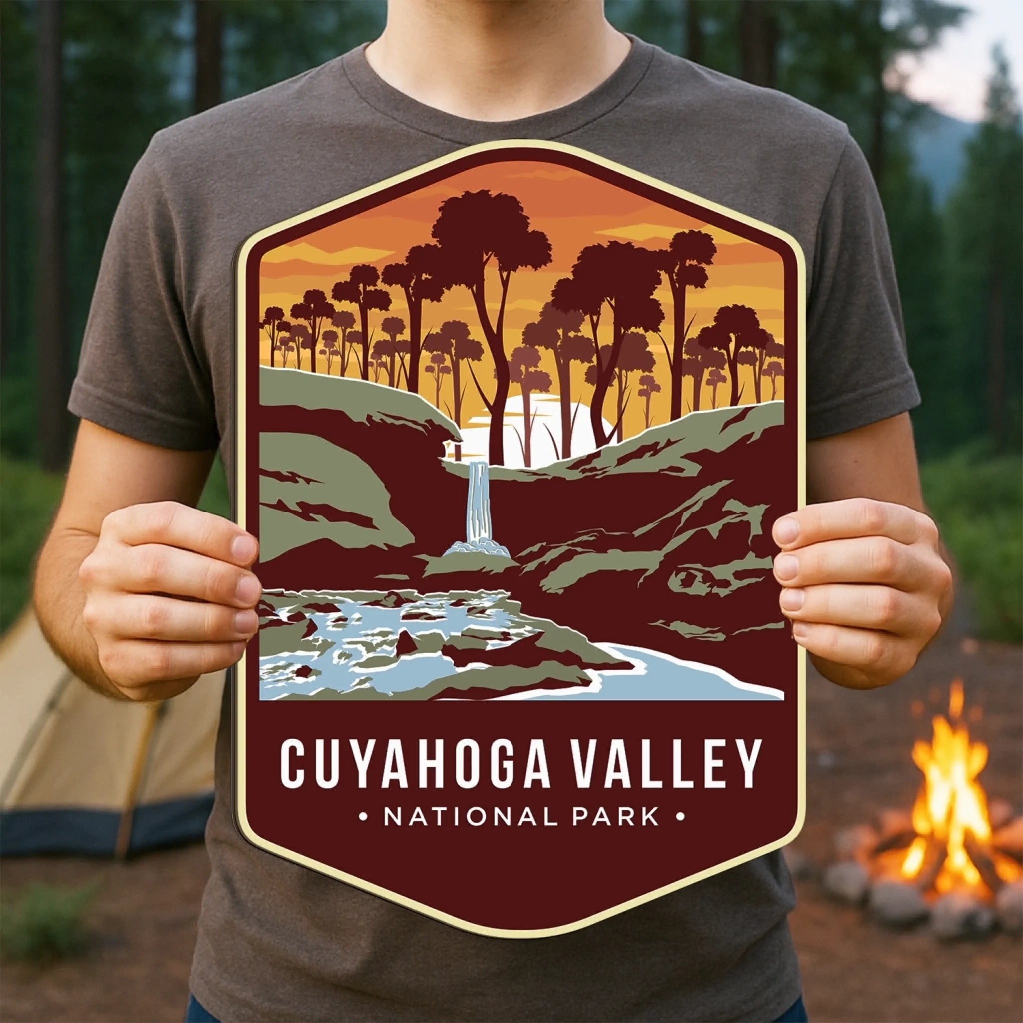 National Park Retro Design - Personalized Wooden Sign, Adventure Gift, Camping Decoration - DS736