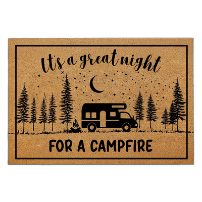 It's A Great Night For A Campfire - Personalized Doormat, Gift For Camping Lovers