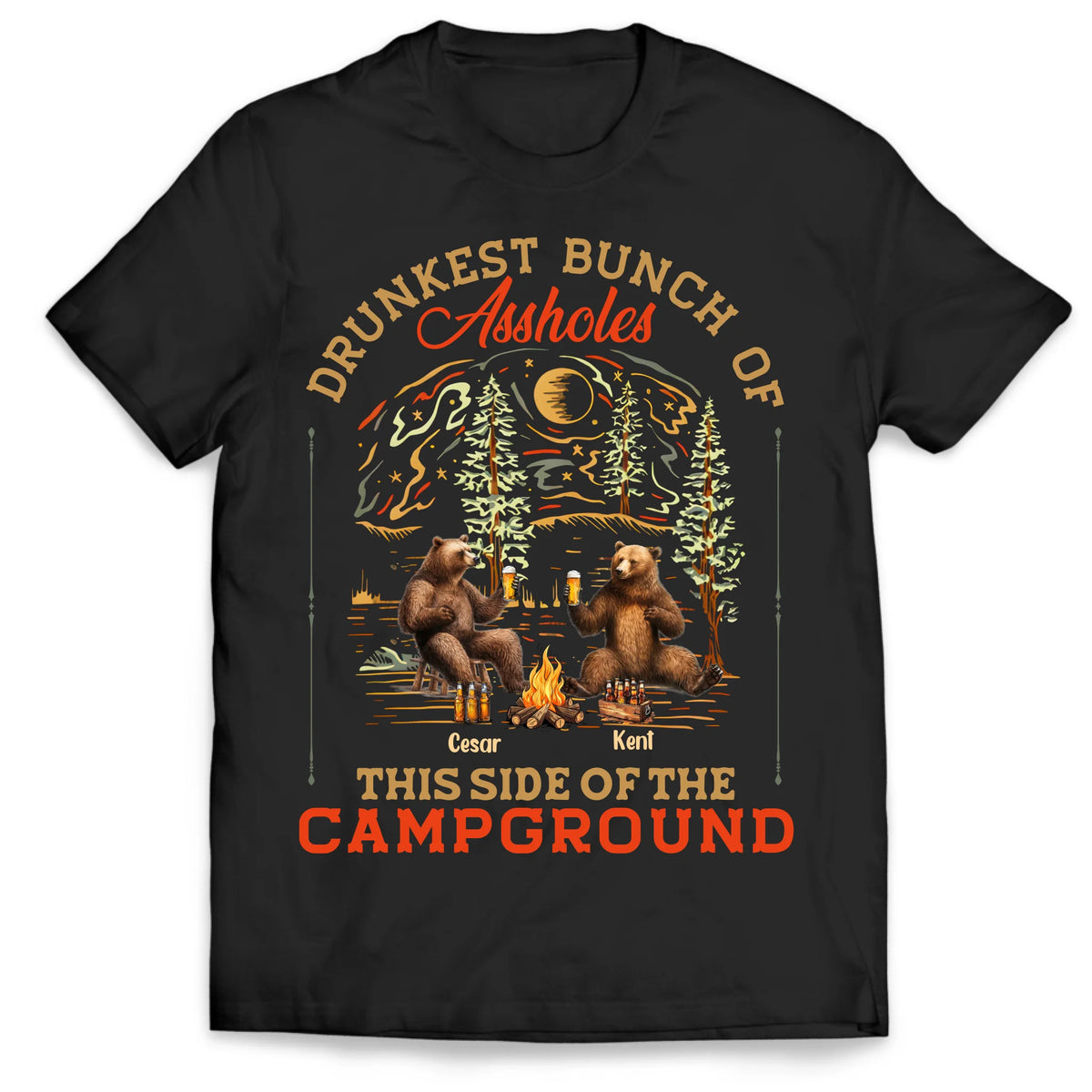 Bear This Side Of The Campground - Personalized T-Shirt, Gift For Camping Lovers, Camping Shirt
