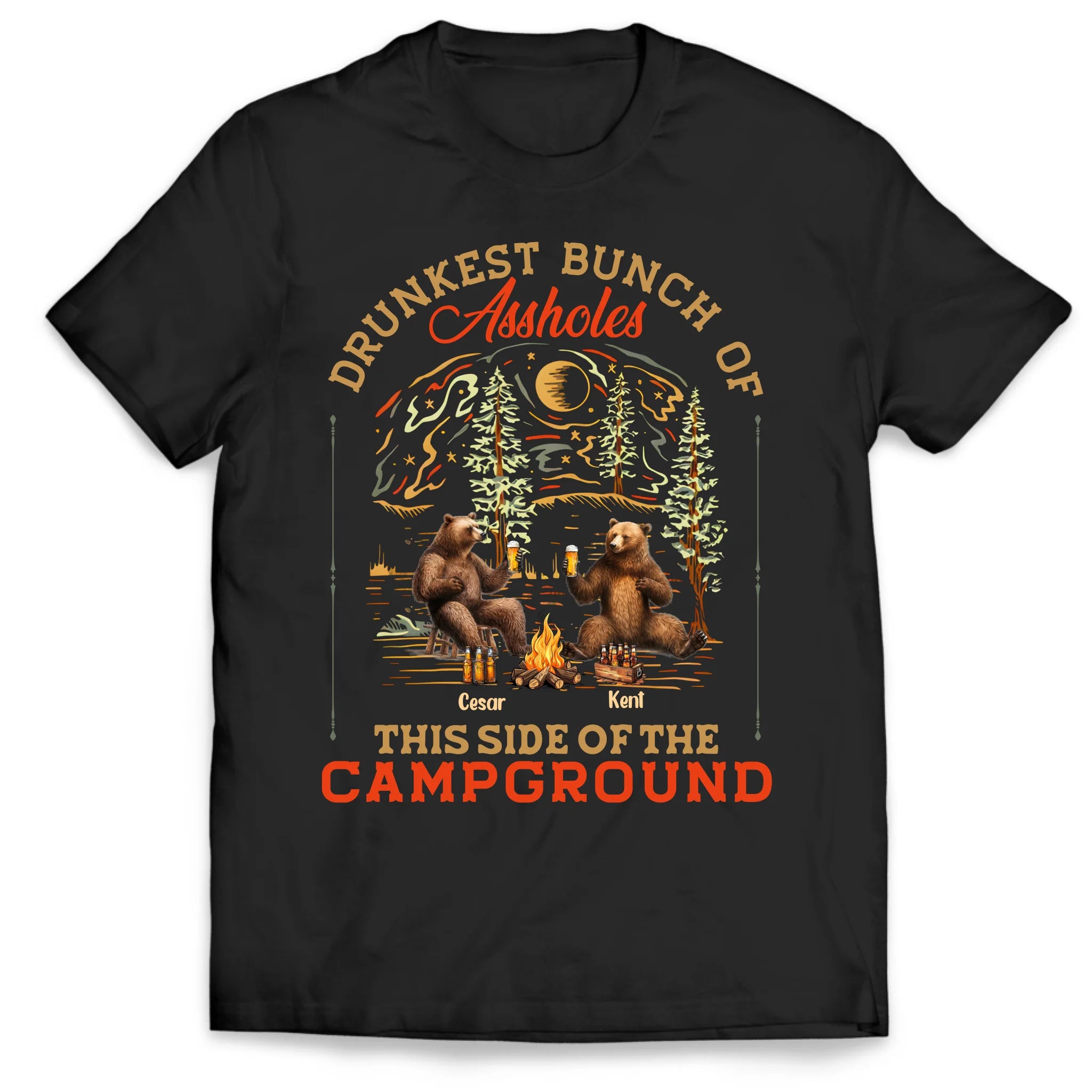 Bear This Side Of The Campground - Personalized T-Shirt, Gift For Camping Lovers, Camping Shirt