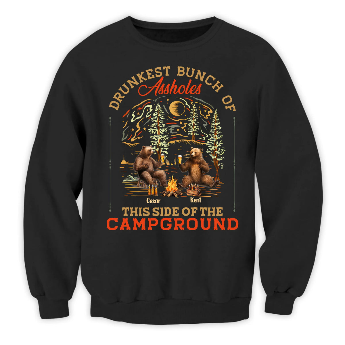 Bear This Side Of The Campground - Personalized T-Shirt, Gift For Camping Lovers, Camping Shirt
