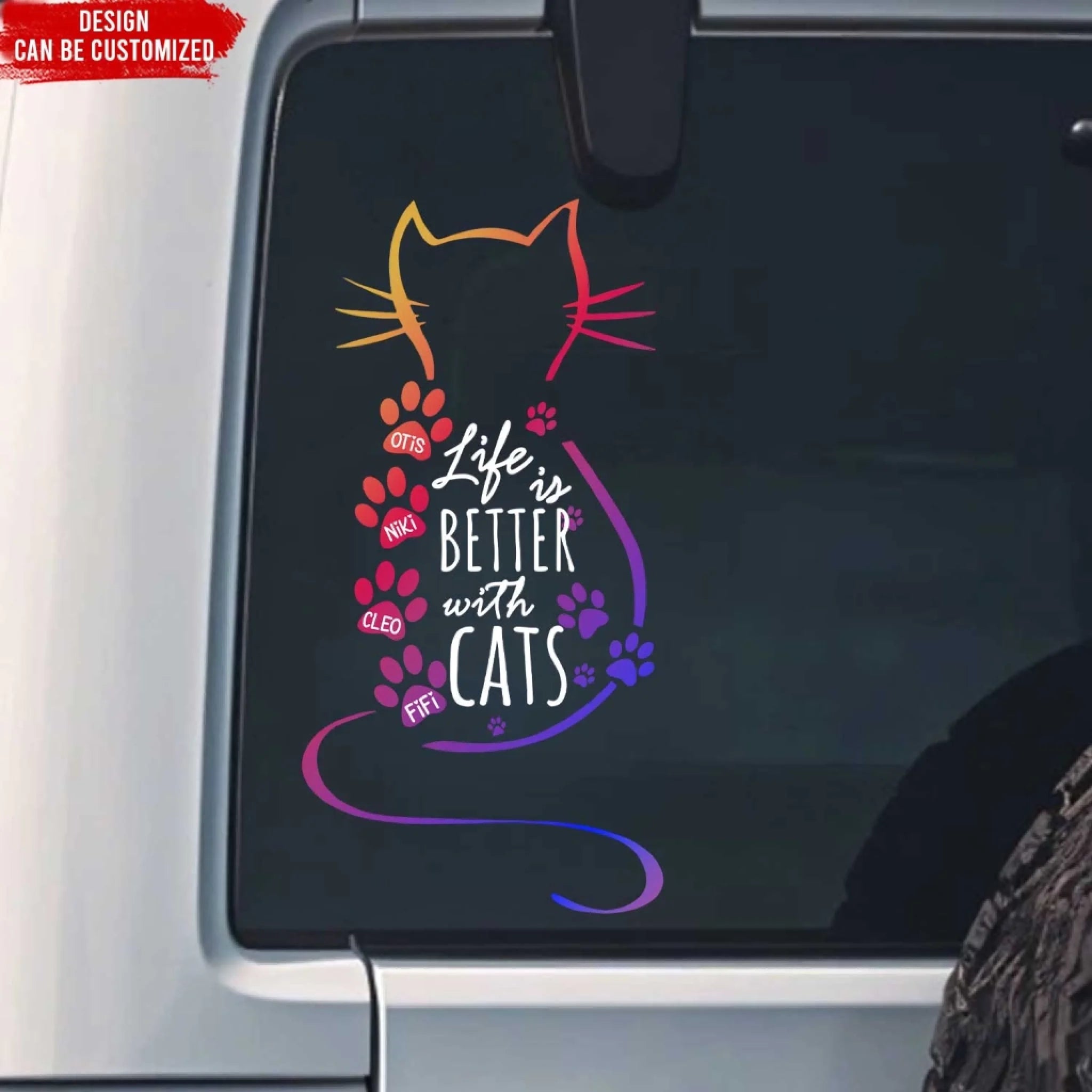 Life Is Better With Cats - Personalized Decal, Gift For Cat Lover