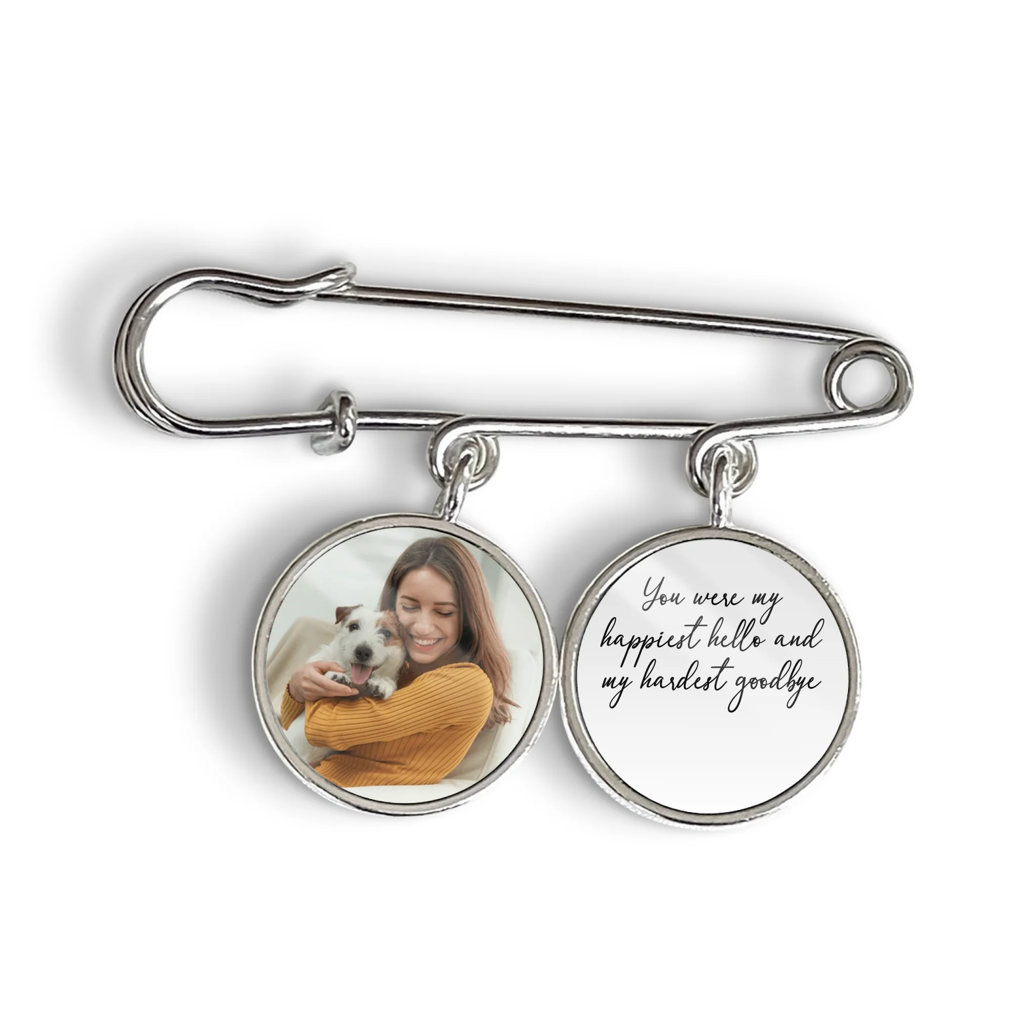 You Were My Happiest Hello And My Hardest Goodbye - Personalized Lapel Pin, Memorial Gift For Dog Lover
