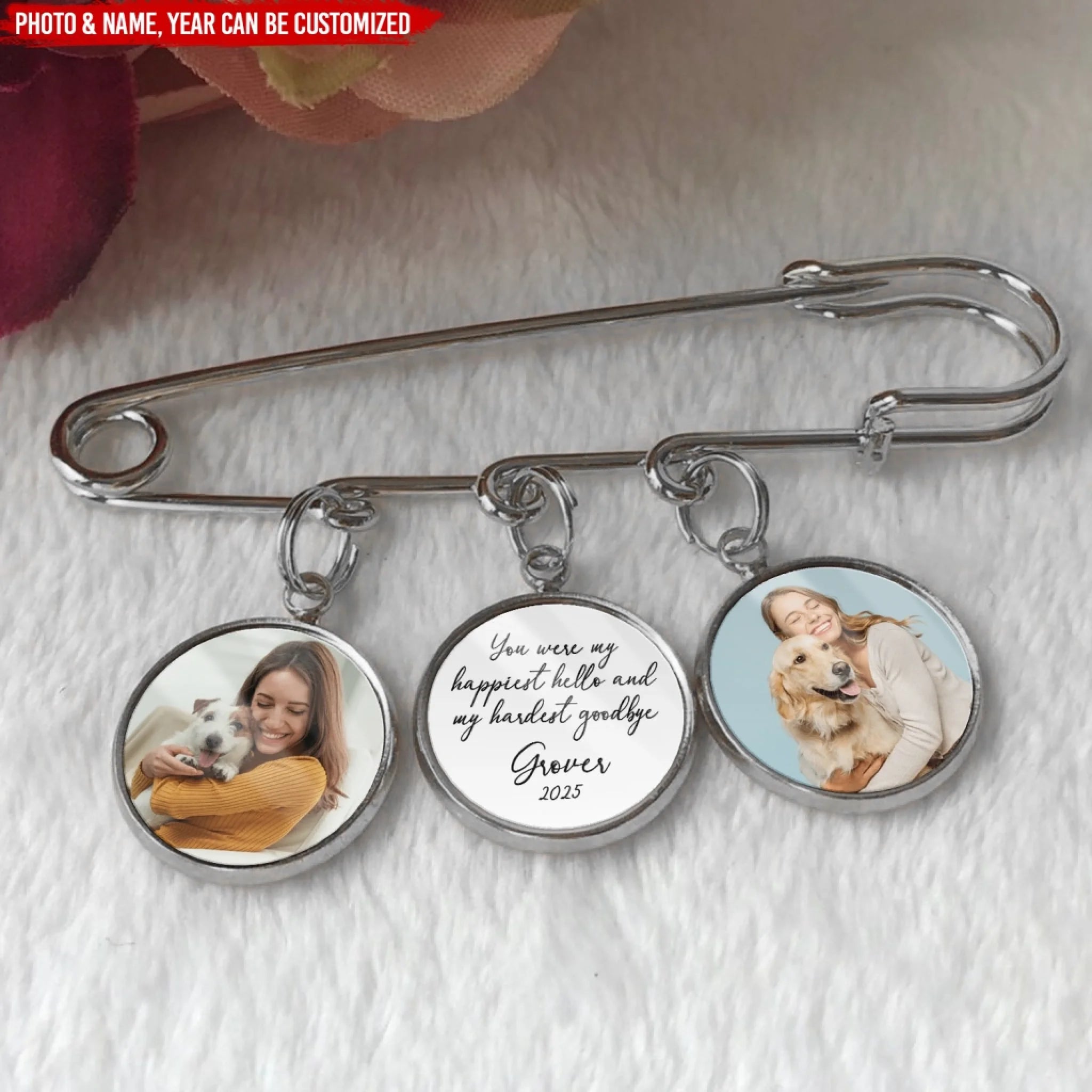 You Were My Happiest Hello And My Hardest Goodbye - Personalized Lapel Pin, Memorial Gift For Dog Lover