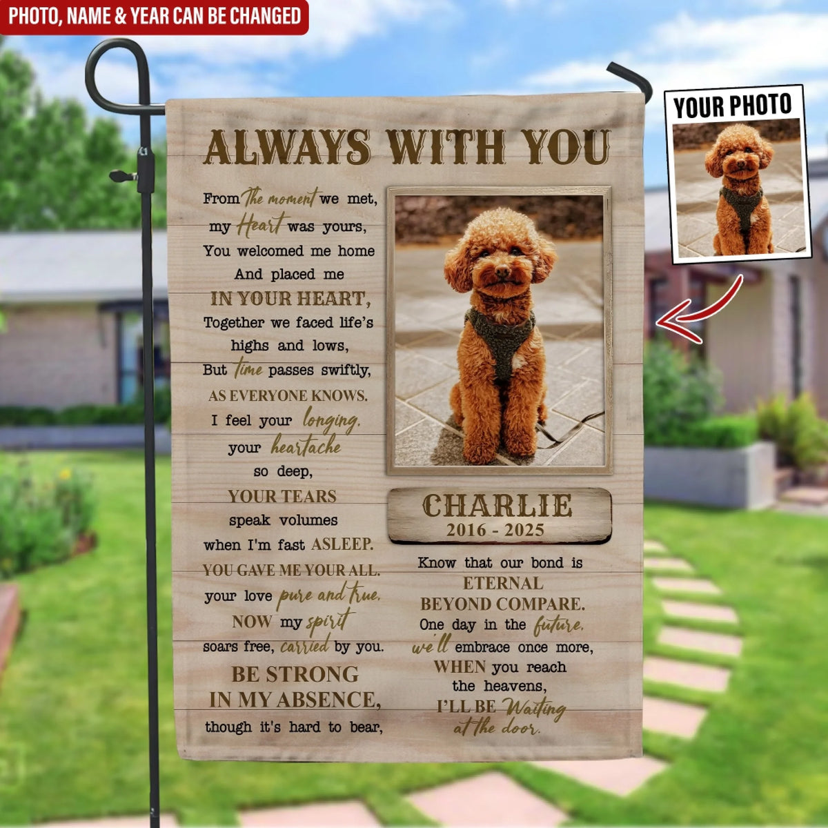 I'll Be Waiting At The Door Memorial Pet - Personalized Garden Flag, Memorial Gift For Loss Of Pet