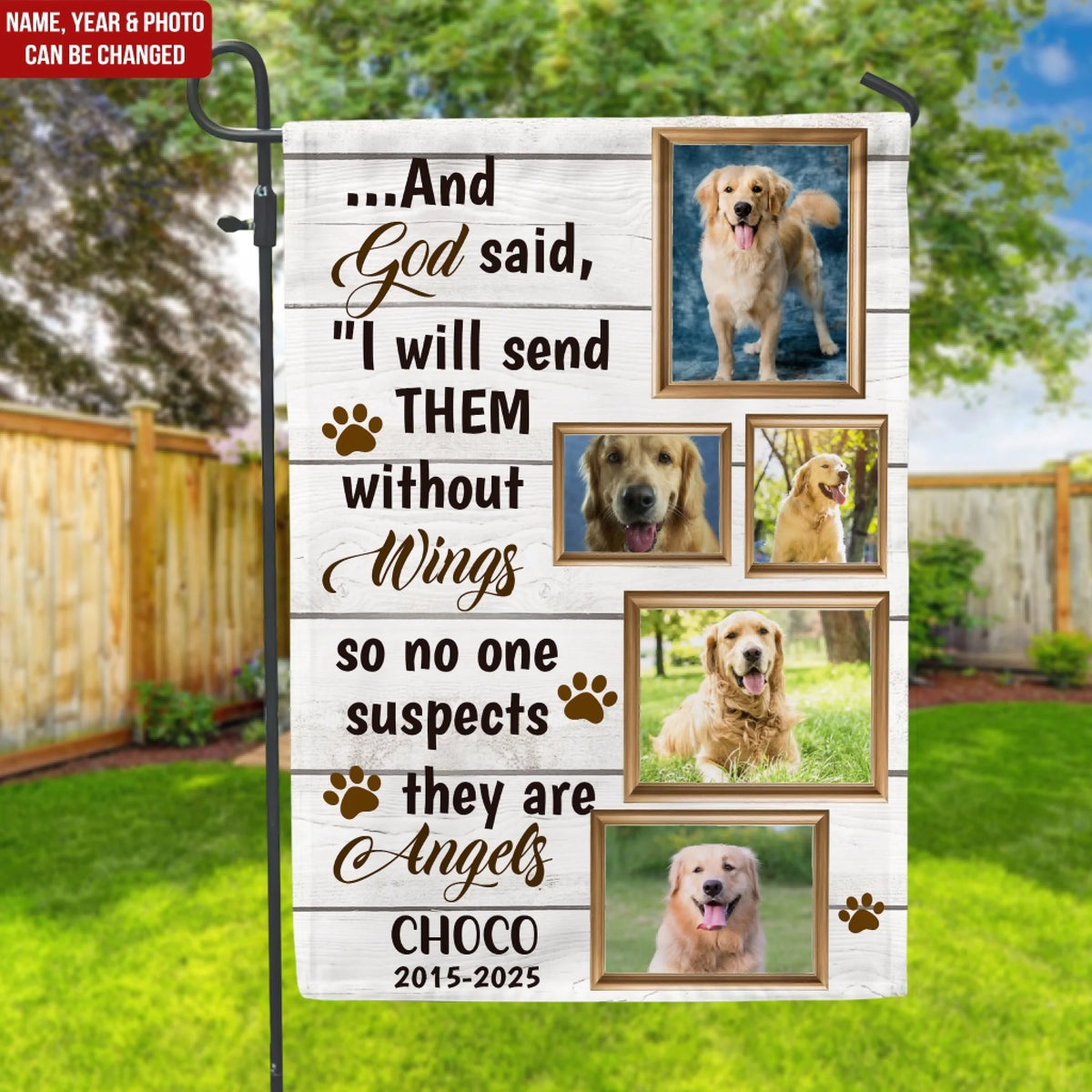 No One Suspects They Are Angels - Personalized Garden Flag, Memorial Gift For Loss Of Pet