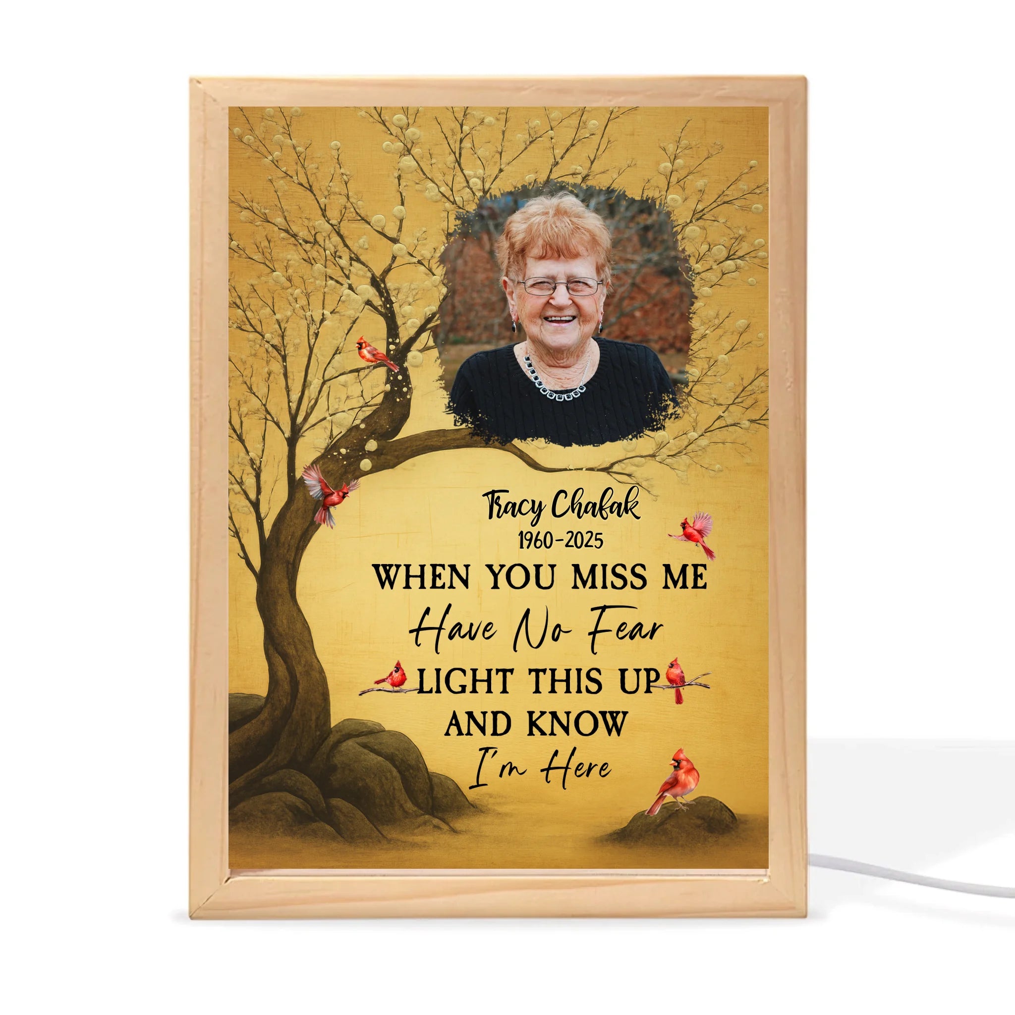 Light This Up And Know I'm Here - Personalized Frame Light Box, Memorial Gift