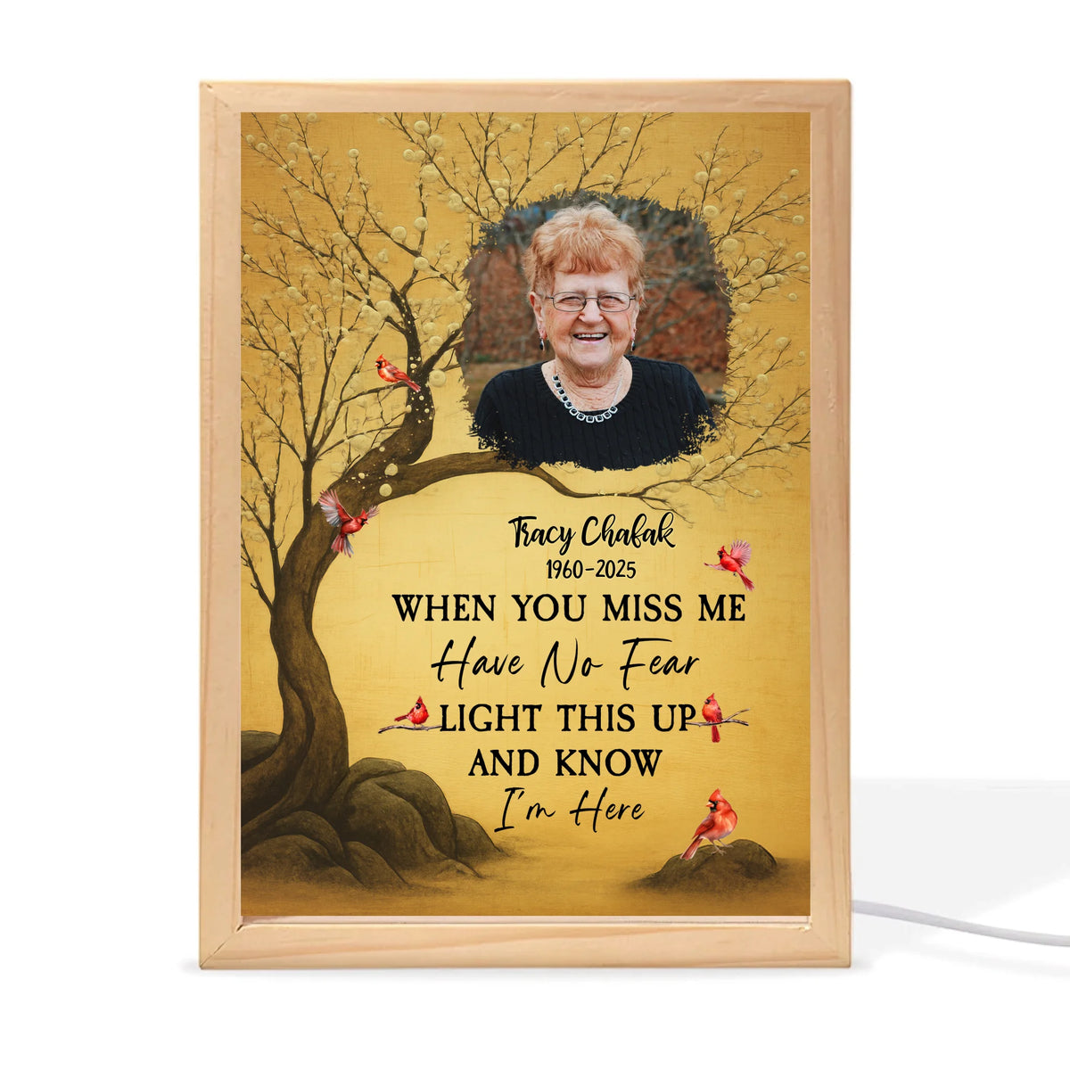 Light This Up And Know I'm Here - Personalized Frame Light Box, Memorial Gift