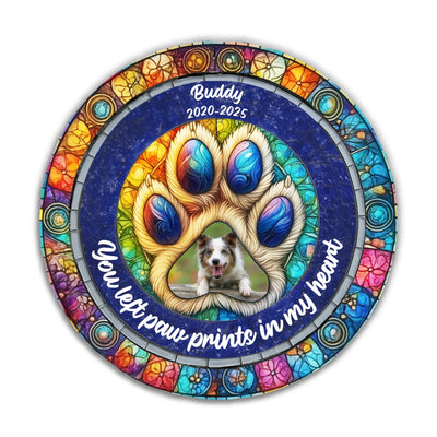 You Left Paw Prints In My Heart Forever - Personalized Memorial Stone, Loss Of Pet Gift