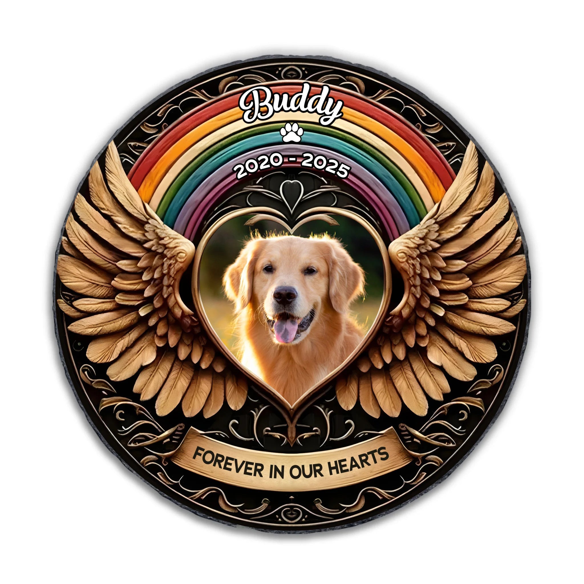 Forever In My Heart Memorial Dog - Personalized Memorial Stone, Memorial Gift For Dog Lover