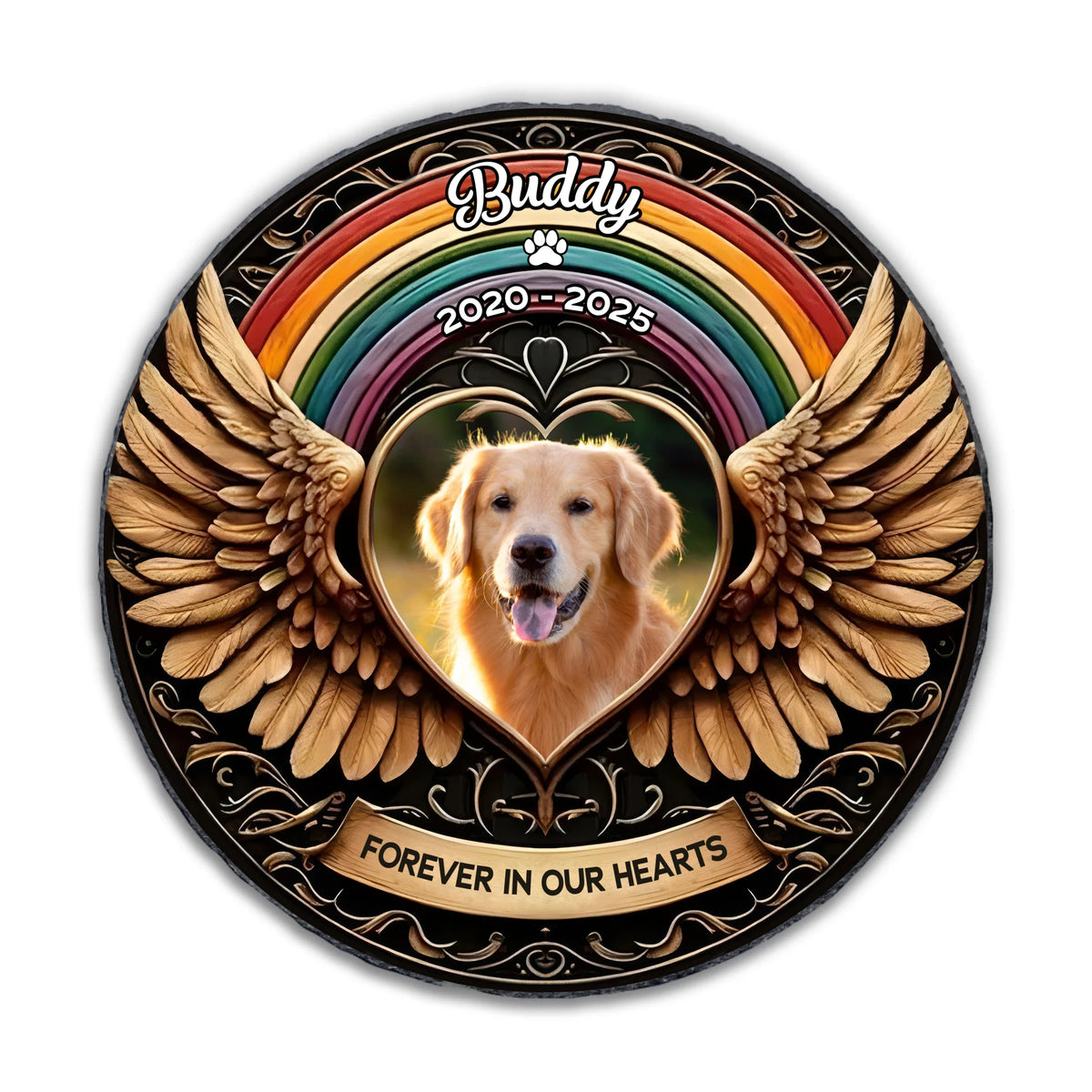 Forever In My Heart Memorial Dog - Personalized Memorial Stone, Memorial Gift For Dog Lover