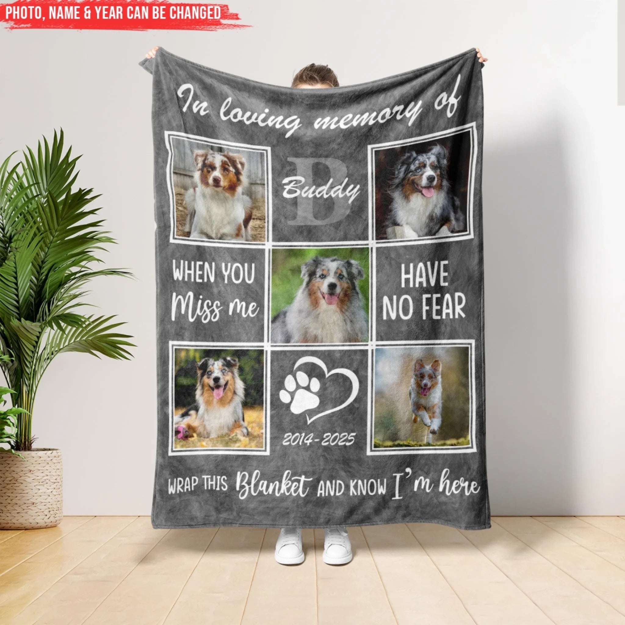 Hug This Blanket And Know I’m Here - Personalized Blanket, Memorial Gift For Loss Of Pet