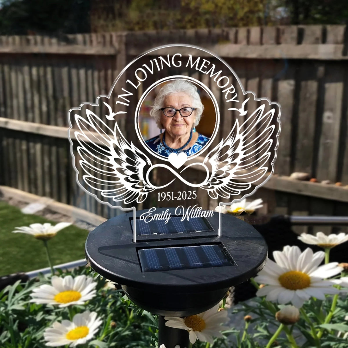 Angel Wings Infinity - Personalized Solar Light, In Loving Memory, Mem ...