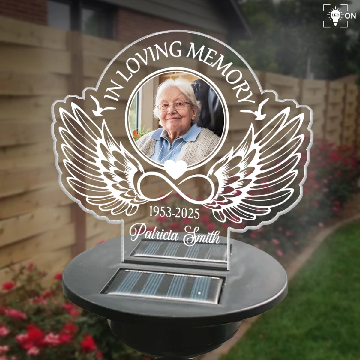 Angel Wings Infinity - Personalized Solar Light, In Loving Memory, Mem ...