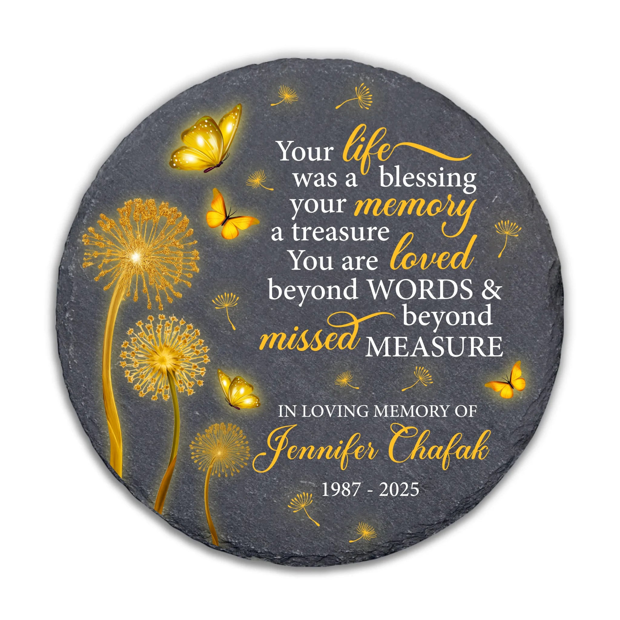 Dandelion Your Life Was A Blessing Your Memory A Treasure - Personalized Memorial Stone, Loss Of Loved One Gift