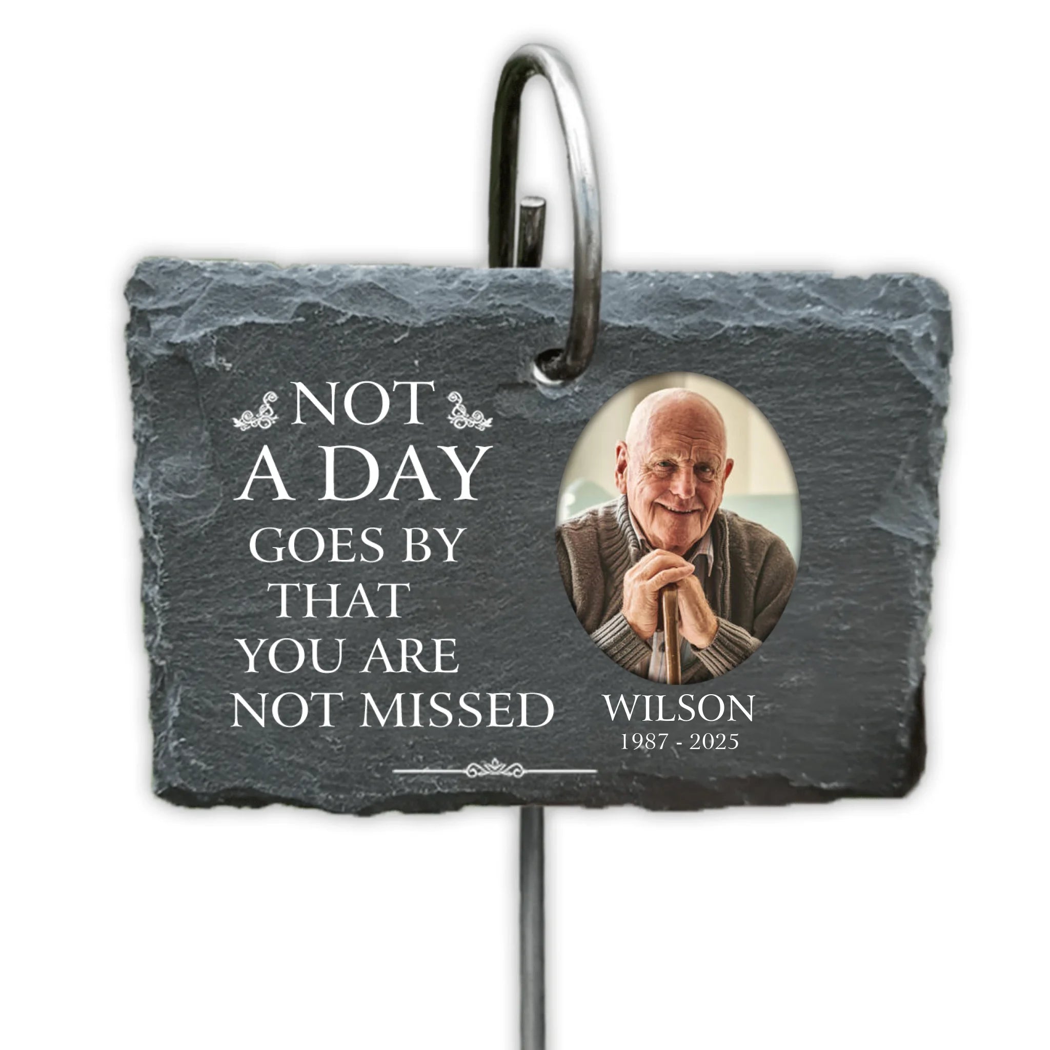 Sympathy Gift, Not A Day Goes By That You Are Not Missed - Personalized Garden Slate