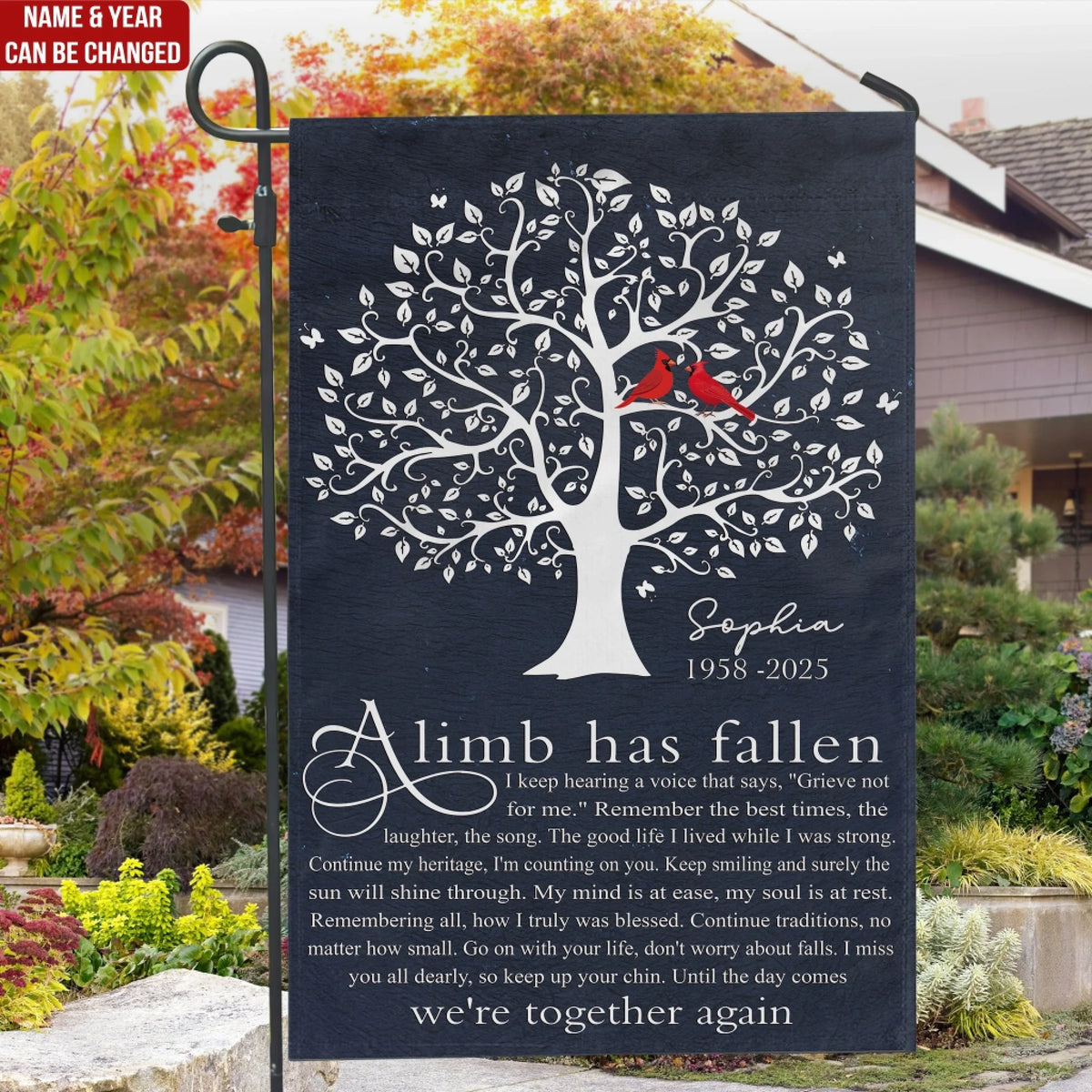 Until The Day Comes We're Together Again - Personalized Garden Flag, Memorial Gift