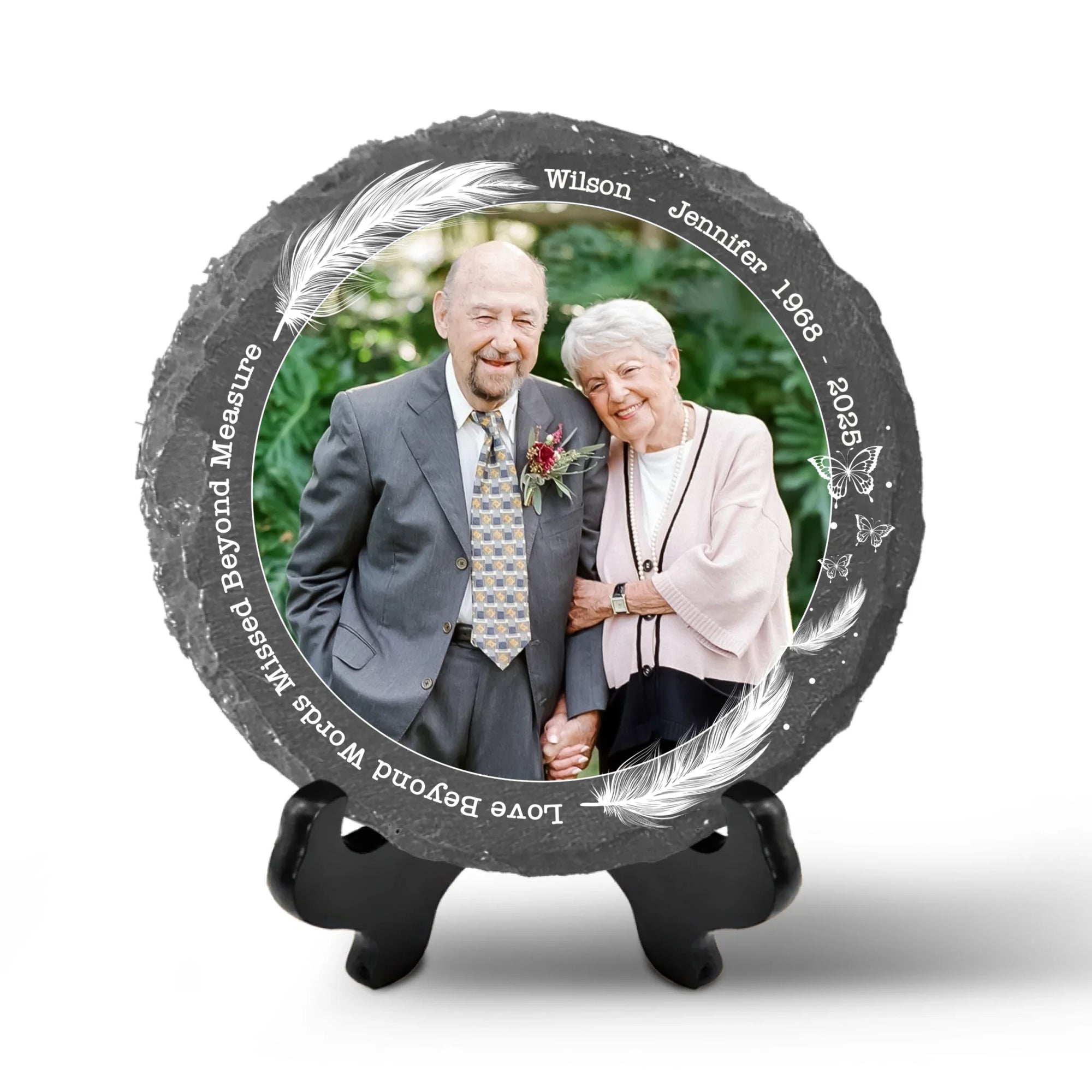 Love Beyond Words Missed Beyond Measure - Personalized Memorial Stone