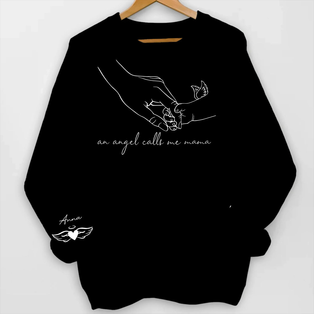 An Angel Calls Me Mama - Personalized Sleeve Print Sweatshirt, Memorial gift , An Angel Calls Me Mama