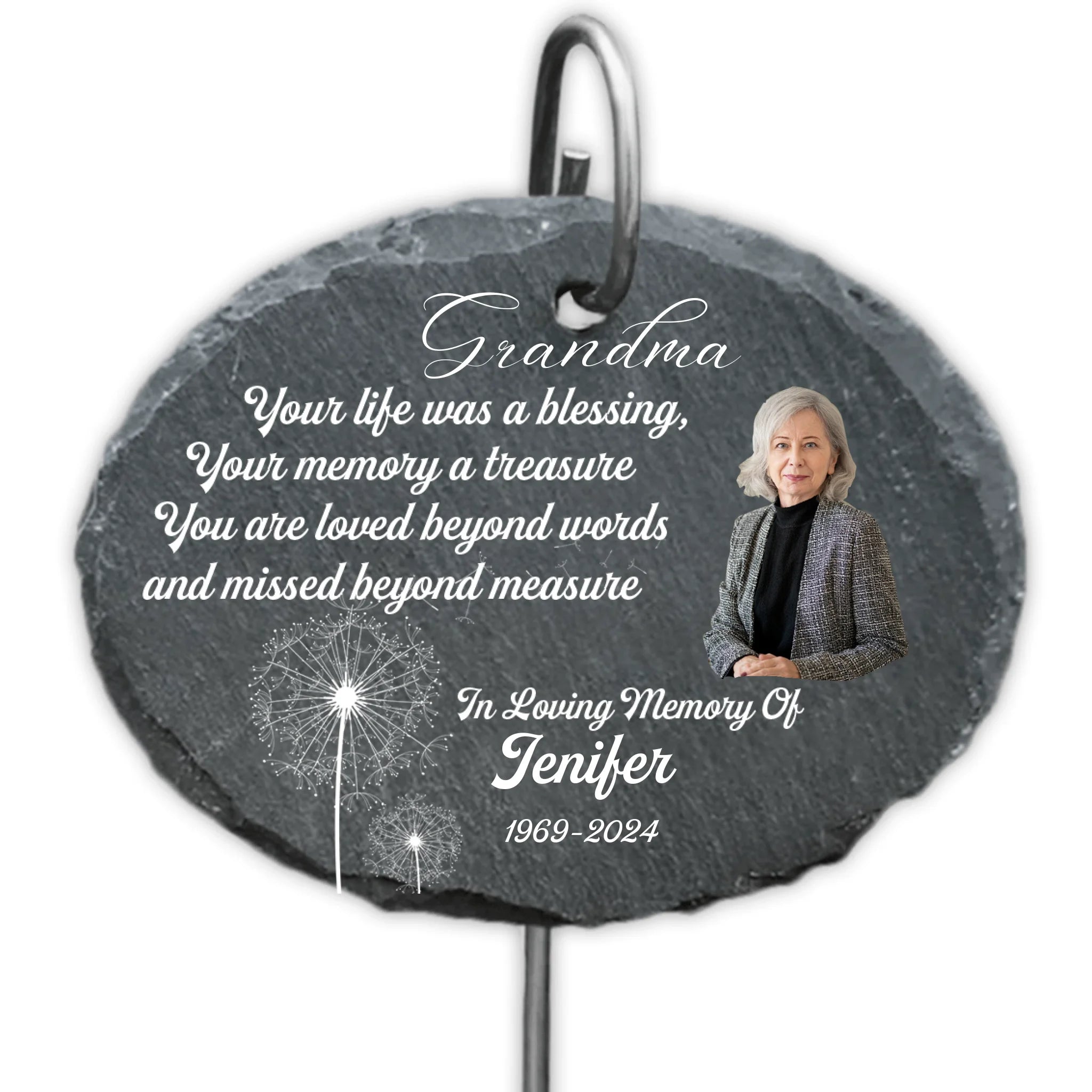 Your Life Was A Blessing - Personalized Garden Slate, Memorial Gift For Loss Of Loved One - GS76