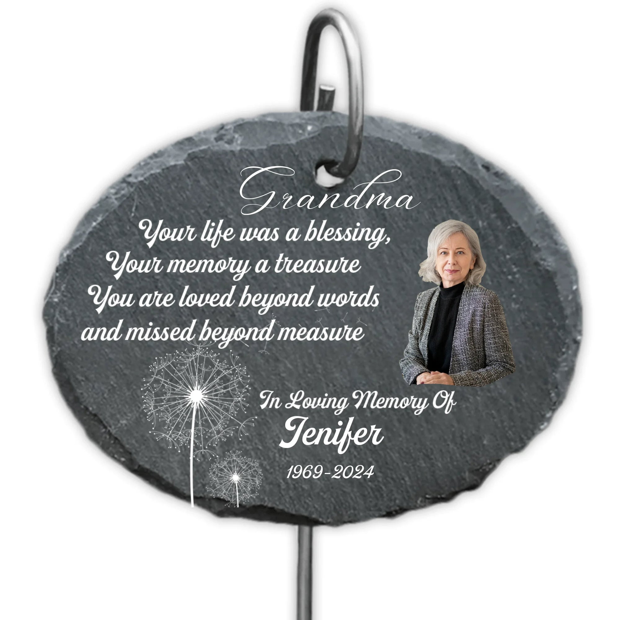 Your Life Was A Blessing - Personalized Garden Slate, Memorial Gift For Loss Of Loved One - GS76