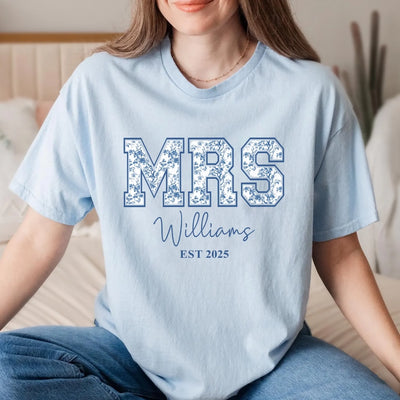 Mrs  Blue Floral Toile De Jouy Version mk 1