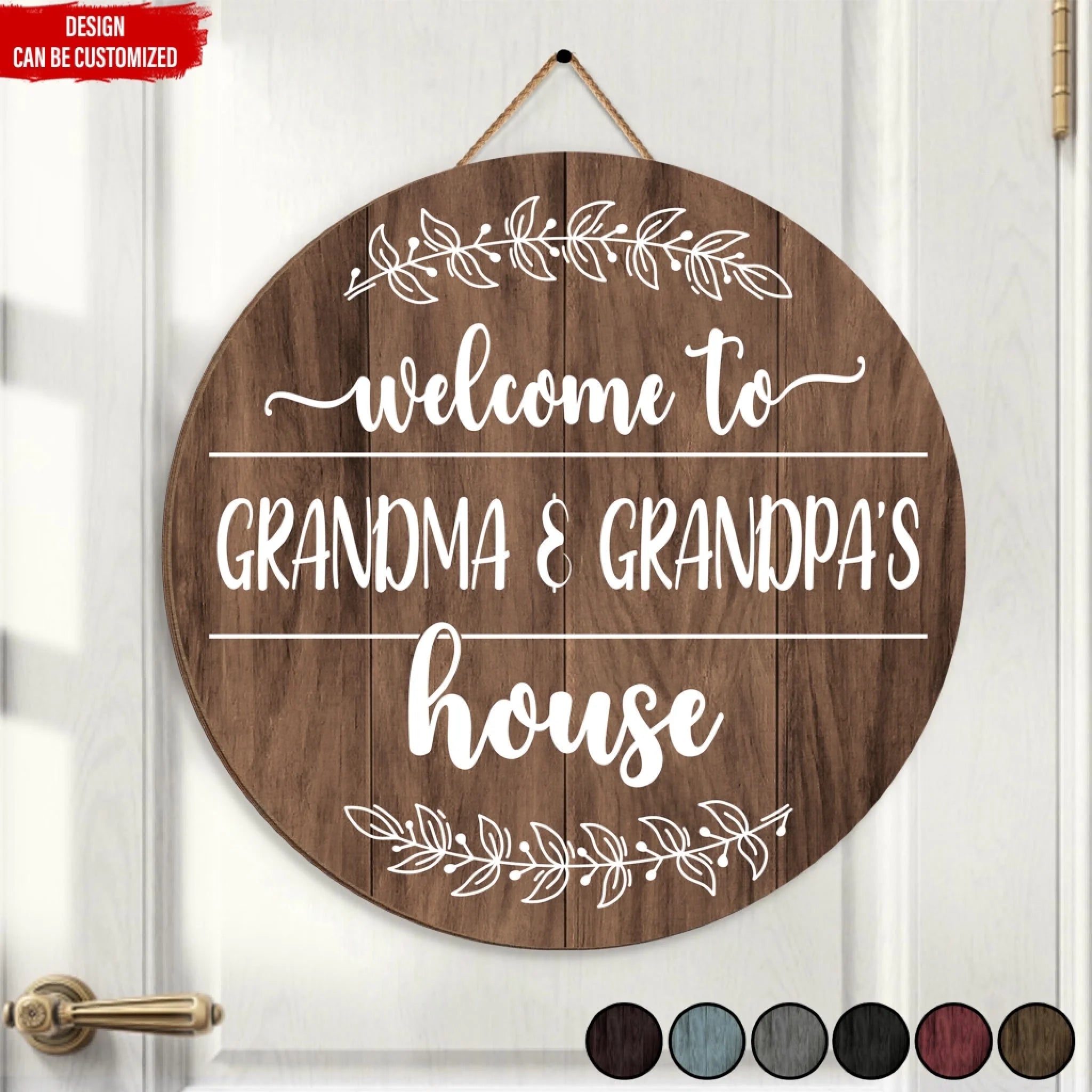 Welcome to Grandma And Grandpa's House - Personalized Wooden Sign, Rou ...