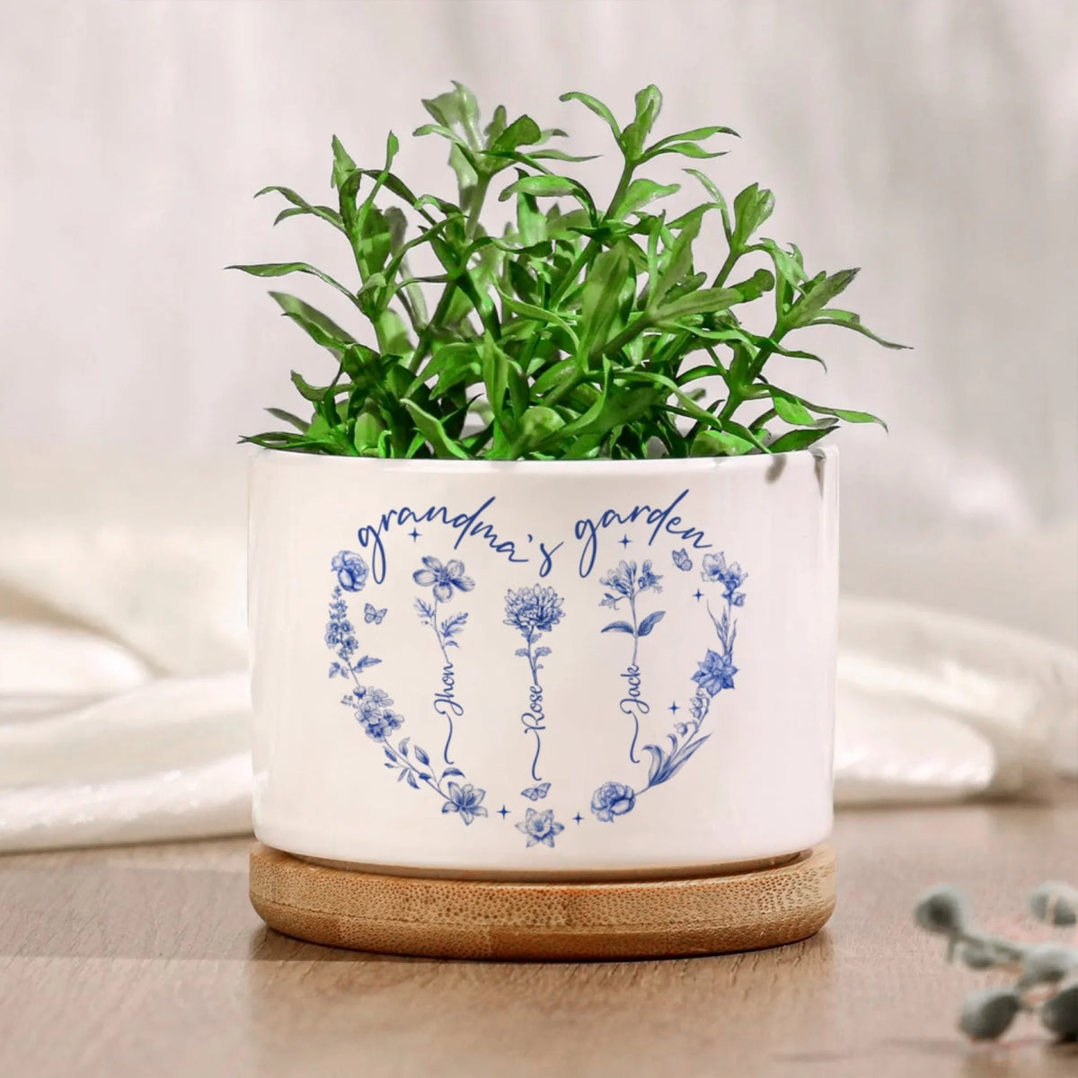 Grandma's Garden Birth Flower Toile De Jouy mk 2