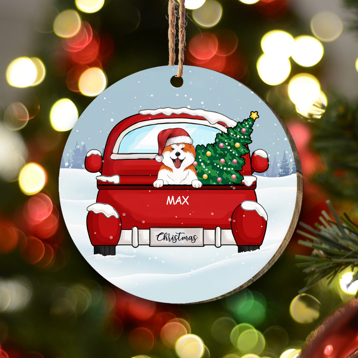 Personalized Pet Christmas Wood Ornament, Funny Christmas Ornament For Pet Lovers