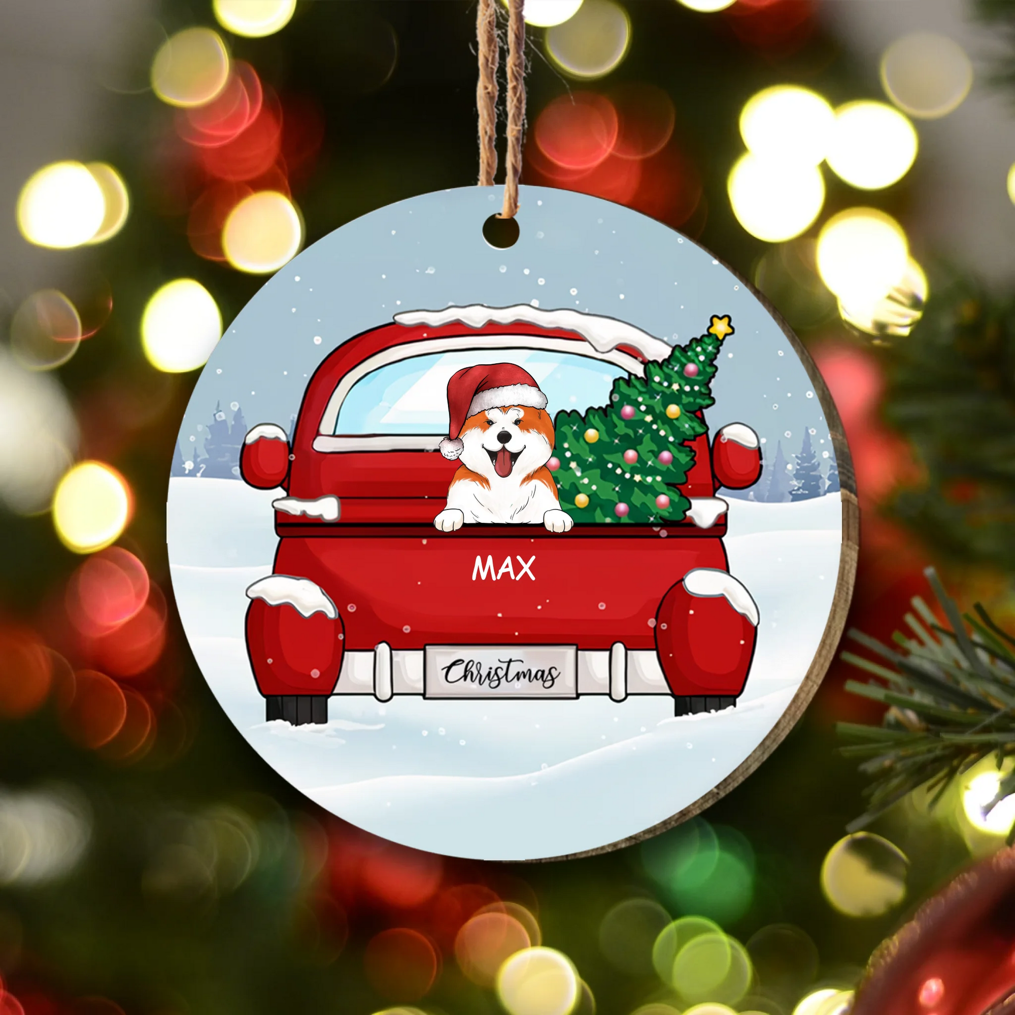 Personalized Pet Christmas Wood Ornament, Funny Christmas Ornament For Pet Lovers