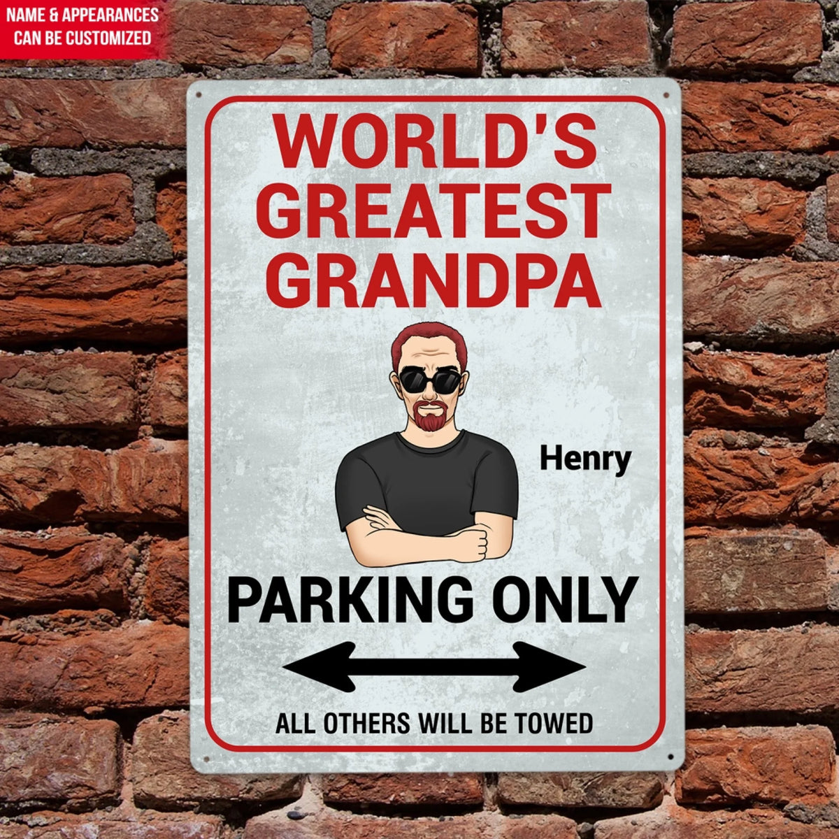 World’s Greatest Grandpa Parking Only - Personalized Metal Sign, Gift For Grandpa