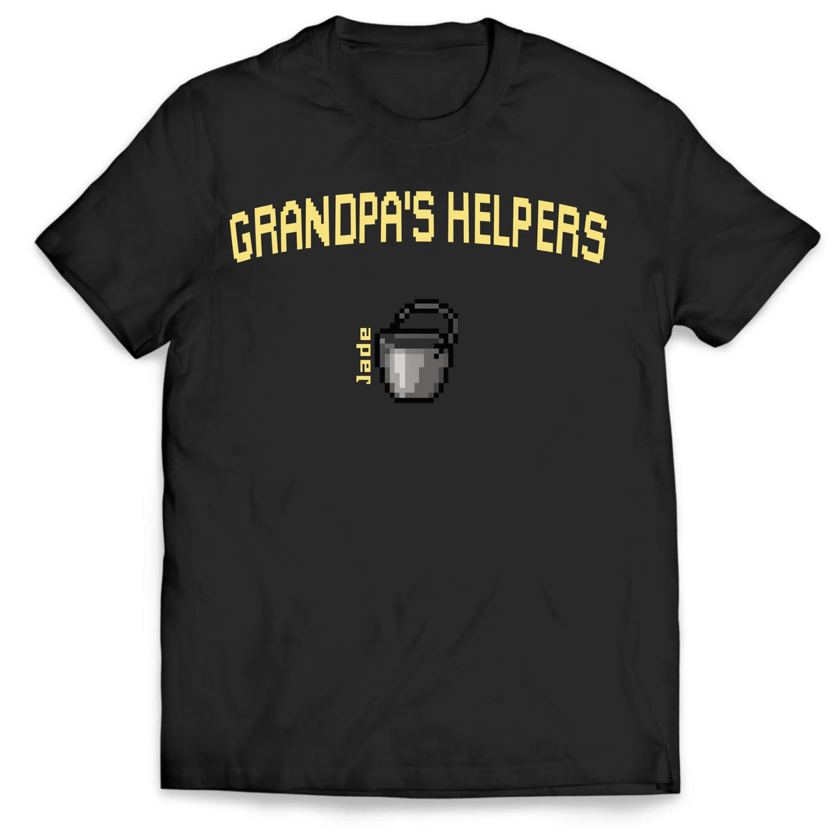 Grandpa Helper Pixel Art Style - Personalized T-Shirt, Gift for Grandpa/Papa