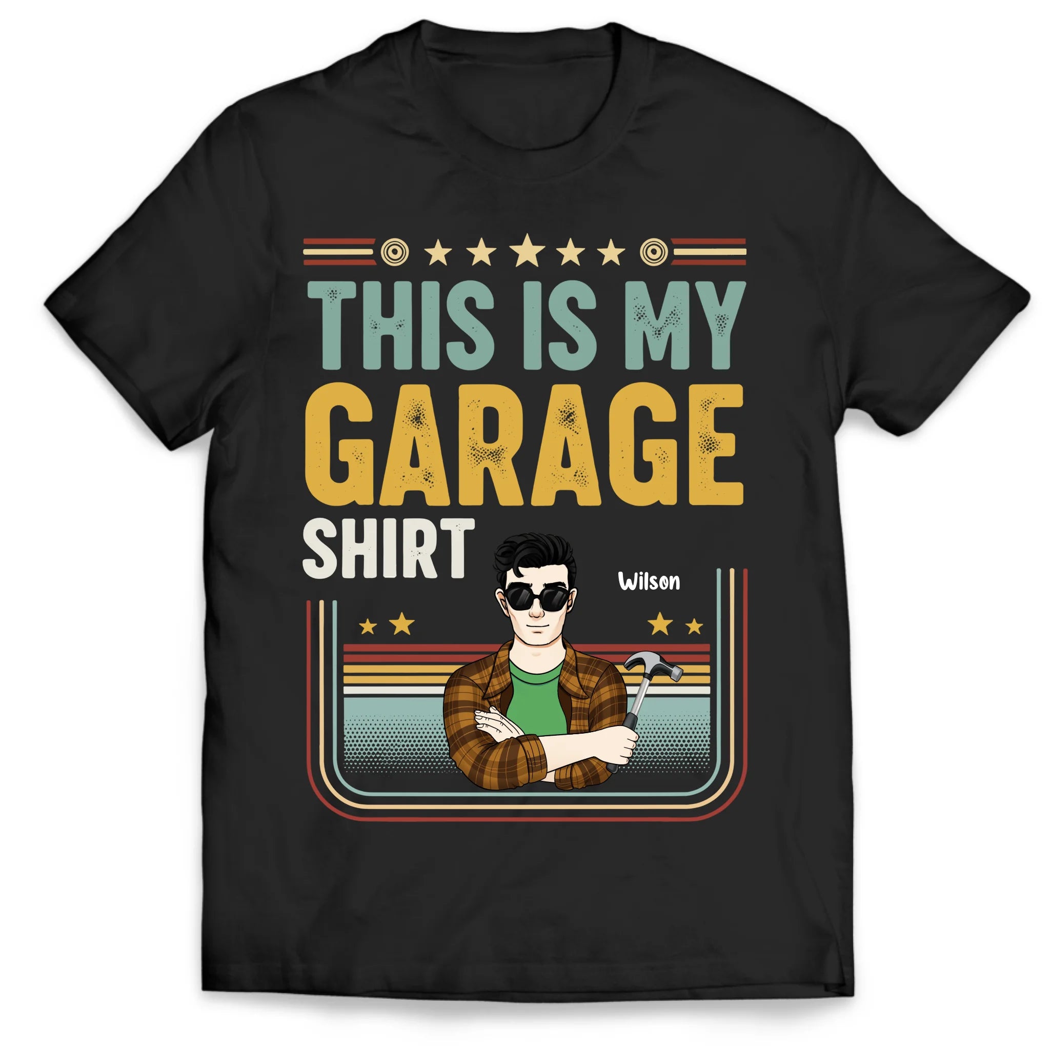 This Is My Working In The Garage With Dad Shirt - Personalized T-Shirt, Dad And Kid Matching Shirt
