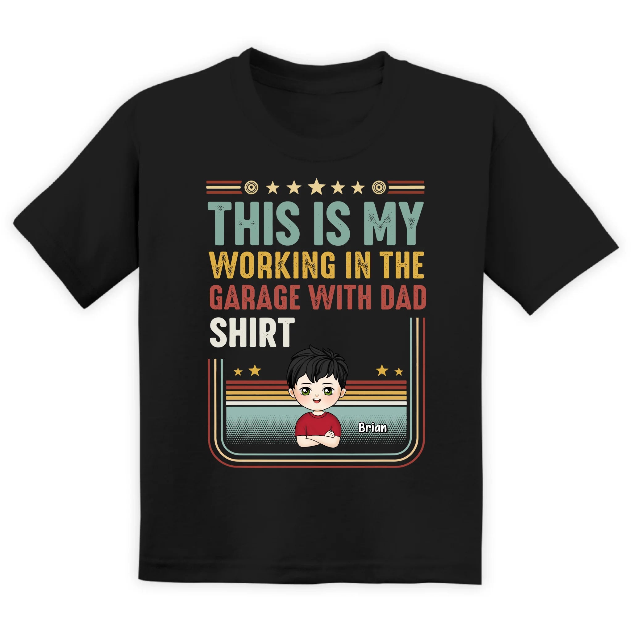 This Is My Working In The Garage With Dad Shirt - Personalized T-Shirt, Dad And Kid Matching Shirt