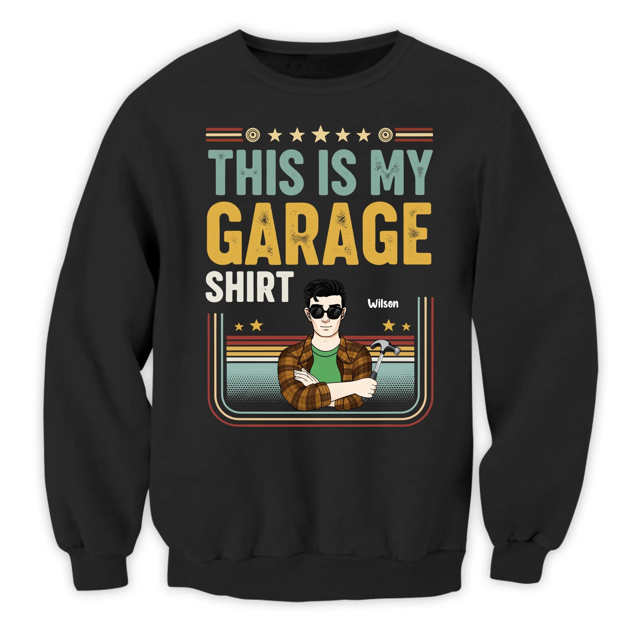 This Is My Working In The Garage With Dad Shirt - Personalized T-Shirt, Dad And Kid Matching Shirt