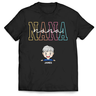 Grandma With Her Kids - Personalized T-Shirt, Gift For Grandma/ Mom