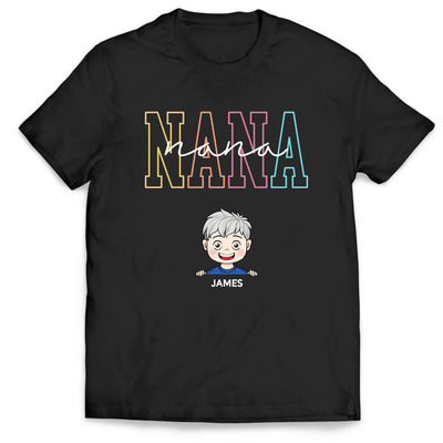 Grandma With Her Kids - Personalized T-Shirt, Gift For Grandma/ Mom