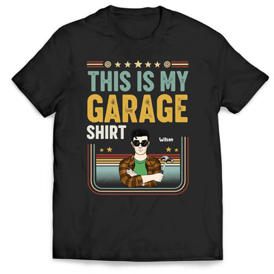 This Is My Working In The Garage With Dad Shirt - Personalized T-Shirt, Dad And Kid Matching Shirt
