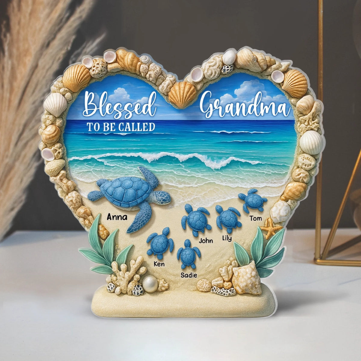 Blessed To Be Called Grandma Turtley Version - Personalized Acrylic Plaque, Gift For Grandma/Nana