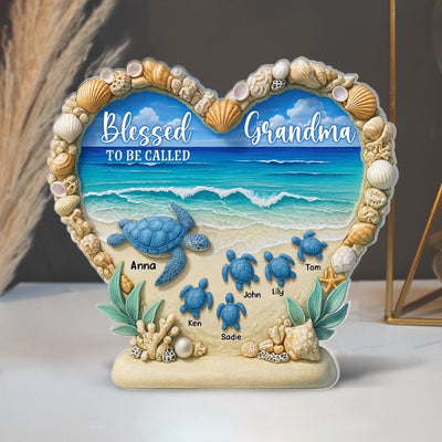 Blessed To Be Called Grandma Turtley Version - Personalized Acrylic Plaque, Gift For Grandma/Nana