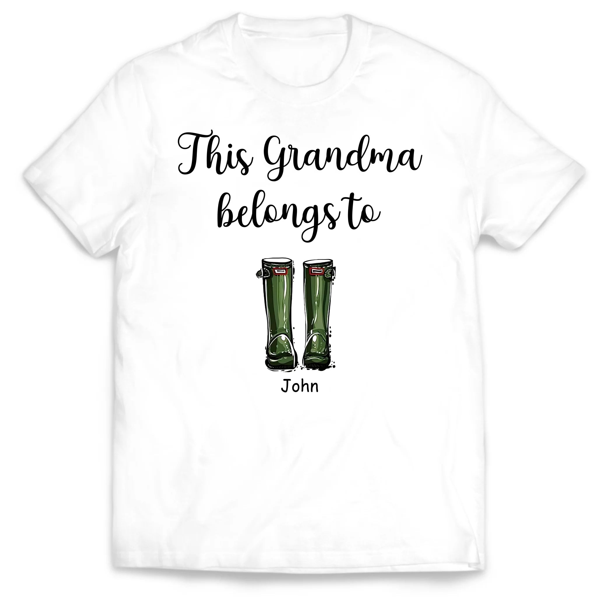 This Grandma Belongs To Boots - Personalized T-Shirt, Gift For Grandparents/ Grandma/ Grandpa Gift