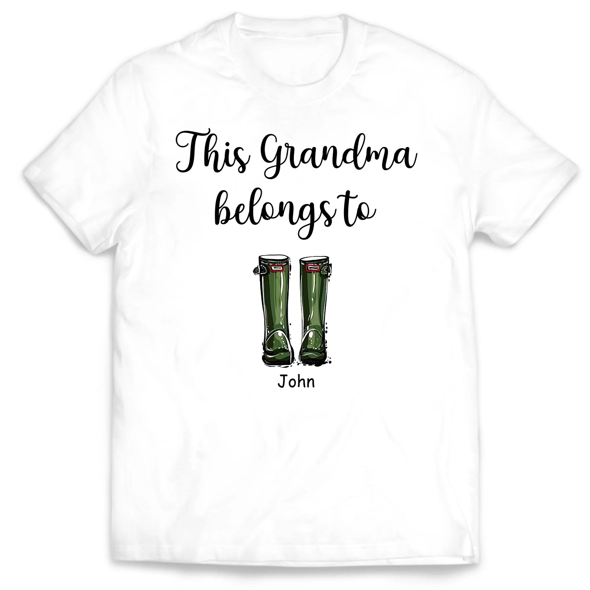 This Grandma Belongs To Boots - Personalized T-Shirt, Gift For Grandparents/ Grandma/ Grandpa Gift