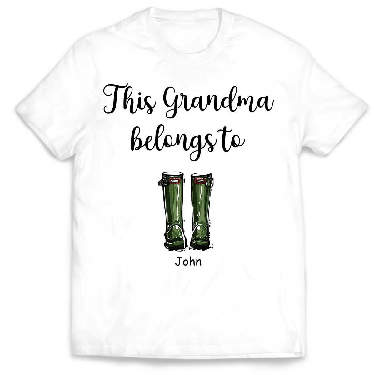 This Grandma Belongs To Boots - Personalized T-Shirt, Gift For Grandparents/ Grandma/ Grandpa Gift