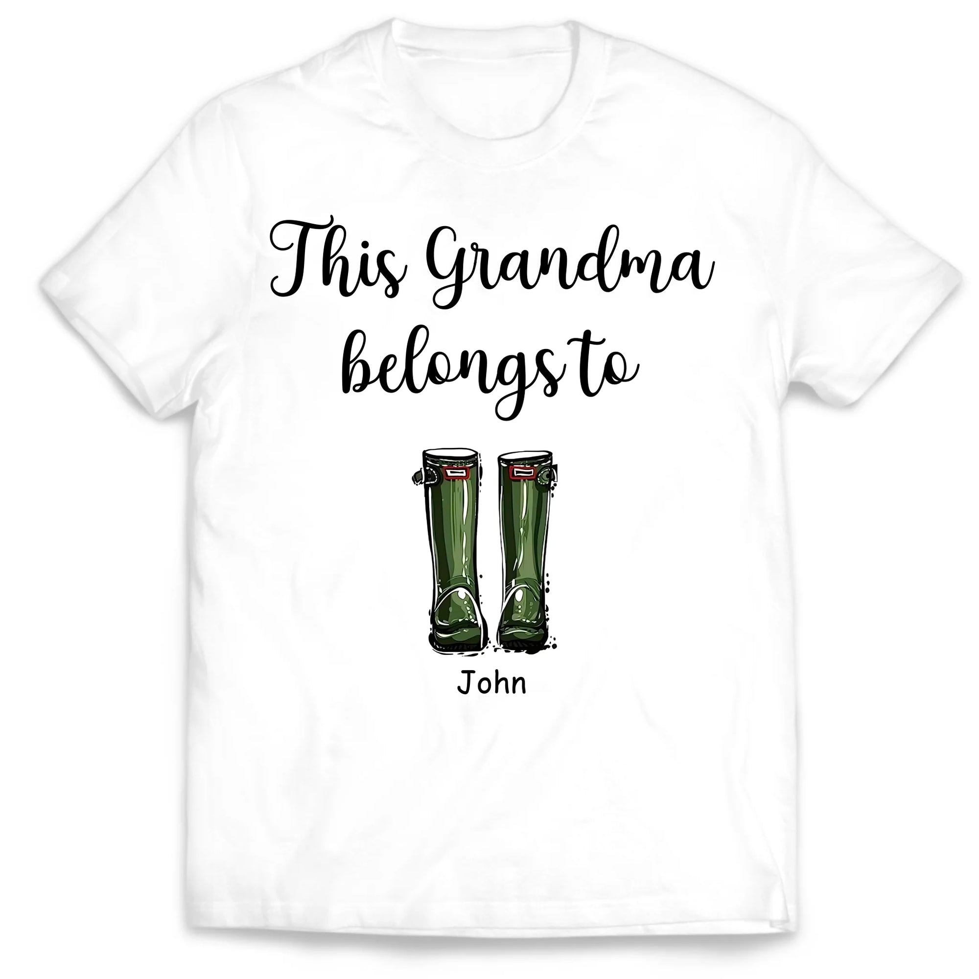 This Grandma Belongs To Boots - Personalized T-Shirt, Gift For Grandparents/ Grandma/ Grandpa Gift