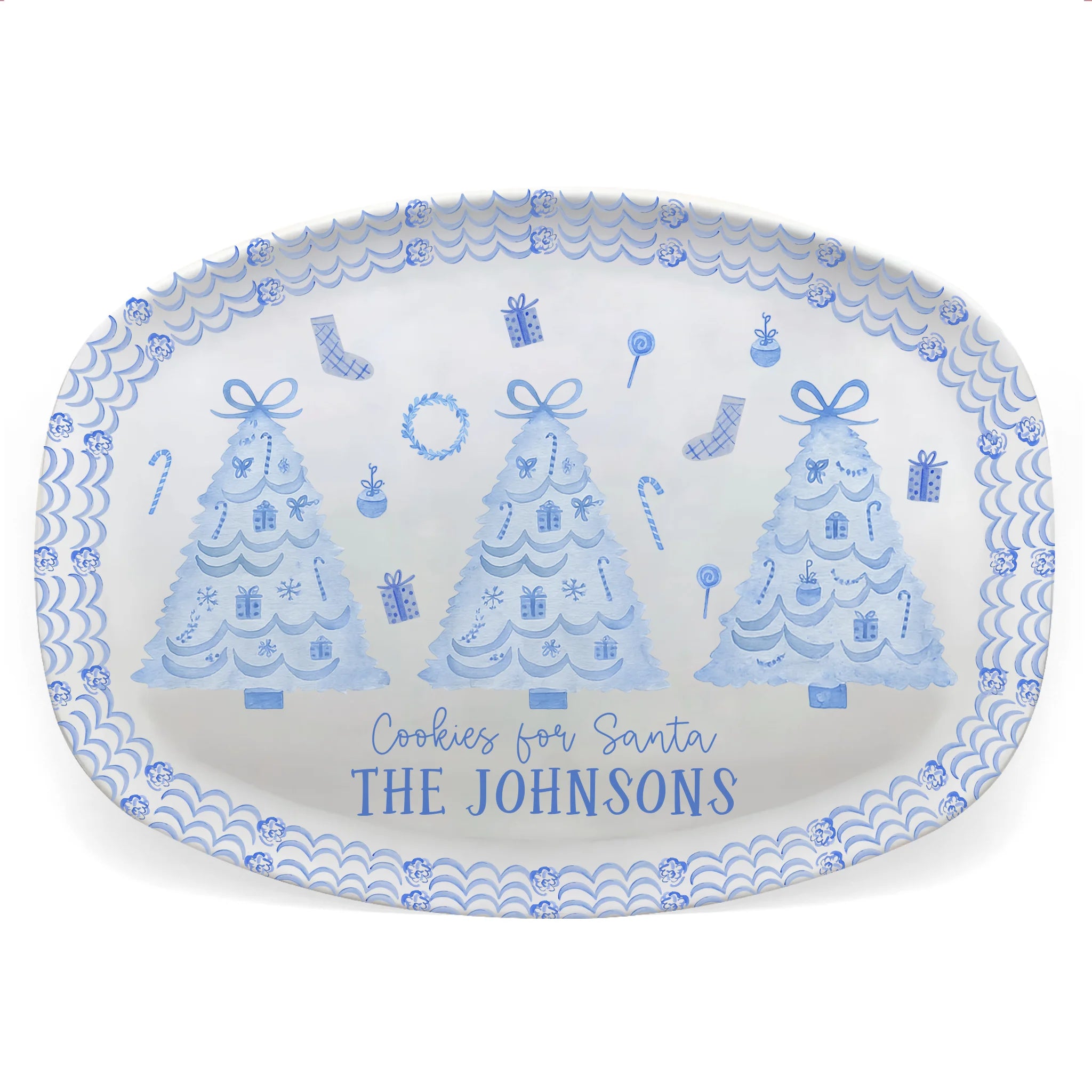 Christmas Cookies for Santa - Personalized Platter, Gift Idea Santa, Family Gift
