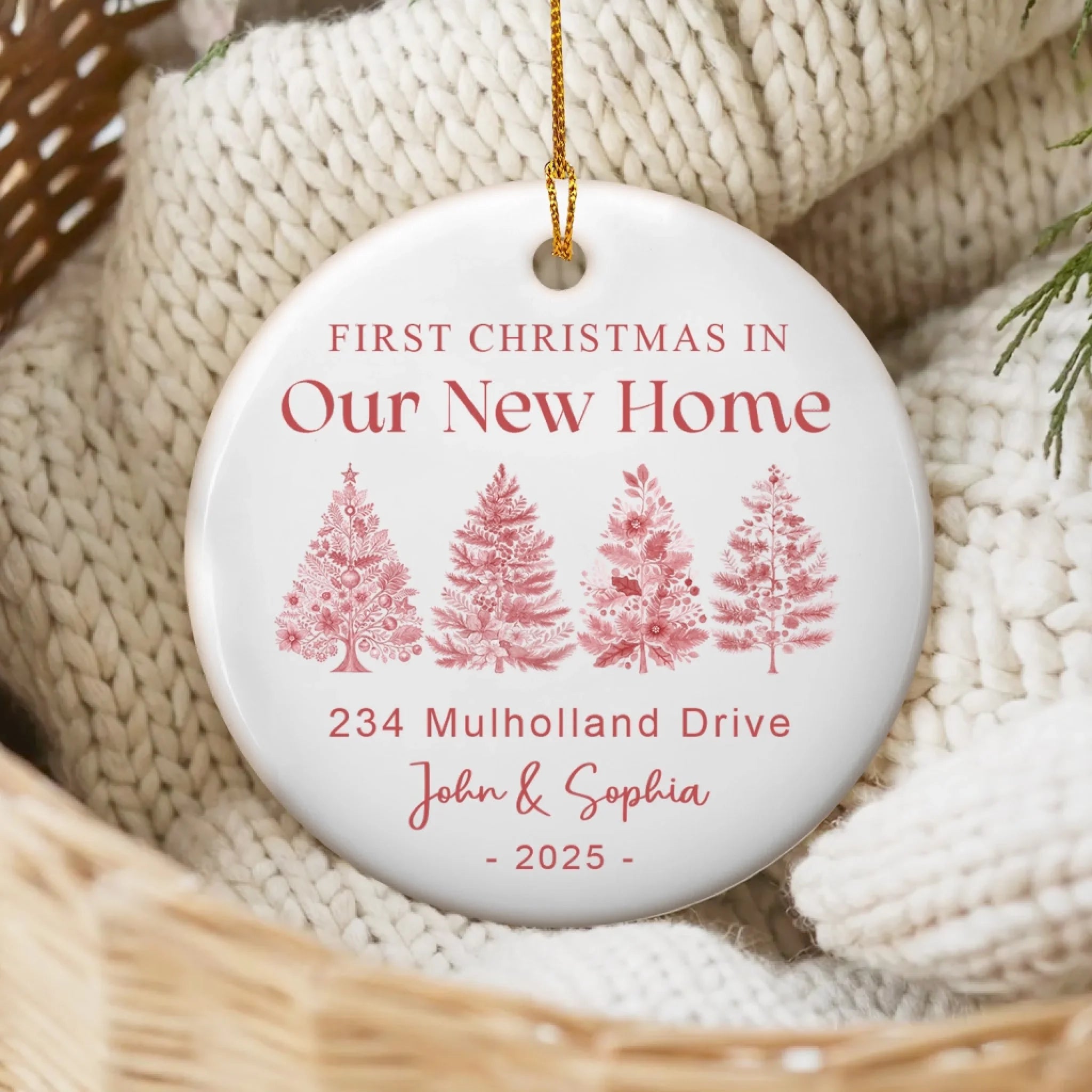 First Christmas in Our New Home Chinoiseries Toile Version mk 2